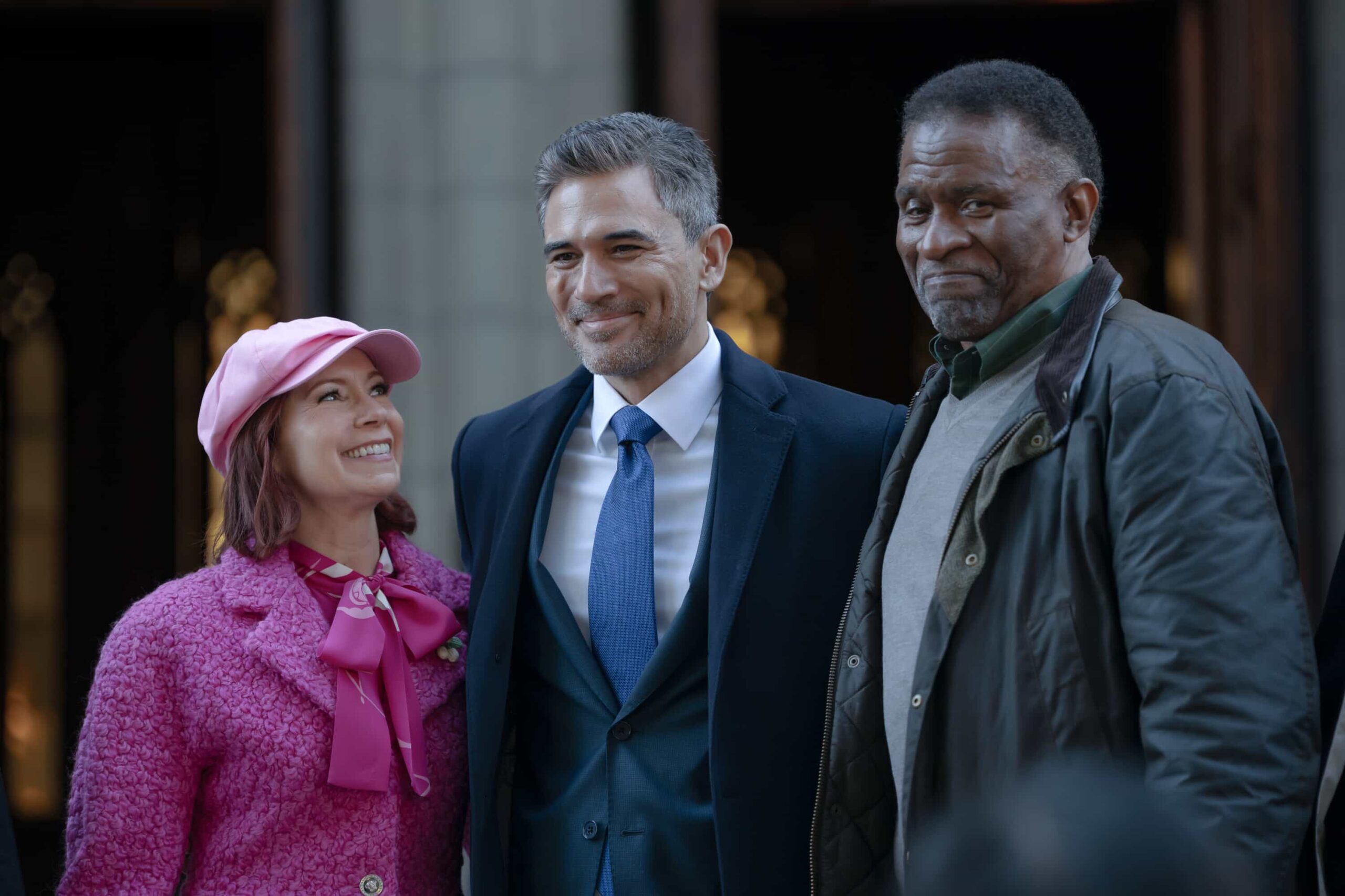 “And Then There Were Nuns” – A pop star\'s (Lindsey Normington) purchase of a failing convent turns divine real estate into a murder scene as Elsbeth takes on the Mother of all nuns (Dianne Wiest). Meanwhile, Teddy digs into Alec Bloom’s past for a feature he is working on, on the CBS Original series ELSBETH, Thursday, Nov. 20 (10:00-11:00 PM, ET/PT) on the CBS Television Network and streaming on Paramount+ (live and on-demand for Paramount+ Premium plan subscribers, or on-demand for Paramount+ Essential subscribers the day after the episode airs).       Pictured (L-R): Carrie Preston as Elsbeth Tascioni, Ivan Hernandez as Alec Bloom , and Jerome Preston Bates as Pete Hannigan   Photo: Michael Parmelee/CBS ©2025 CBS Broadcasting, Inc. All Rights Reserved.