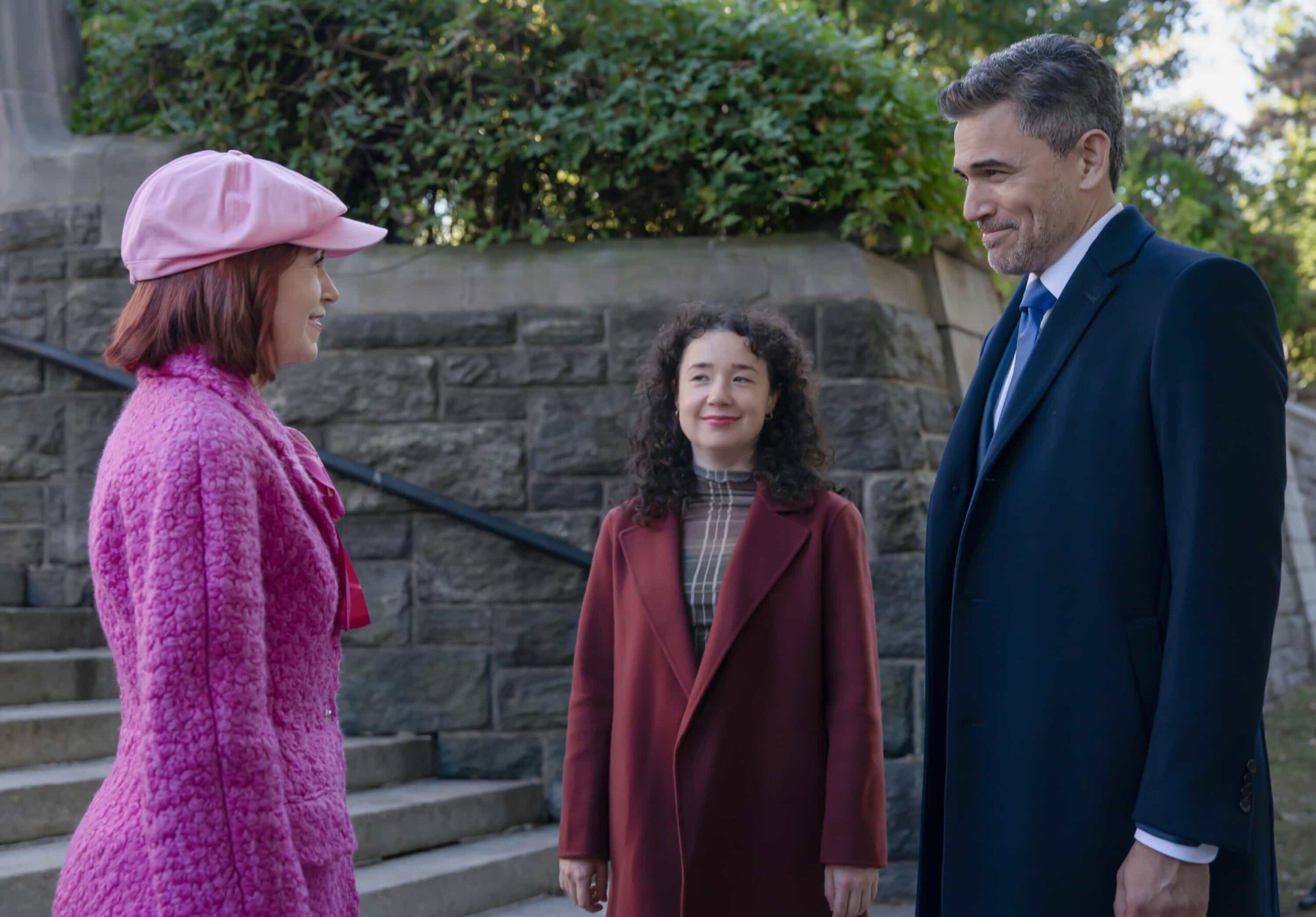 “And Then There Were Nuns” – A pop star\'s (Lindsey Normington) purchase of a failing convent turns divine real estate into a murder scene as Elsbeth takes on the Mother of all nuns (Dianne Wiest). Meanwhile, Teddy digs into Alec Bloom’s past for a feature he is working on, on the CBS Original series ELSBETH, Thursday, Nov. 20 (10:00-11:00 PM, ET/PT) on the CBS Television Network and streaming on Paramount+ (live and on-demand for Paramount+ Premium plan subscribers, or on-demand for Paramount+ Essential subscribers the day after the episode airs).       Pictured (L-R): Carrie Preston as Elsbeth Tascioni, Sarah Steele as Marissa Gold, and Ivan Hernandez as Alec Bloom  Photo: Michael Parmelee/CBS ©2025 CBS Broadcasting, Inc. All Rights Reserved.