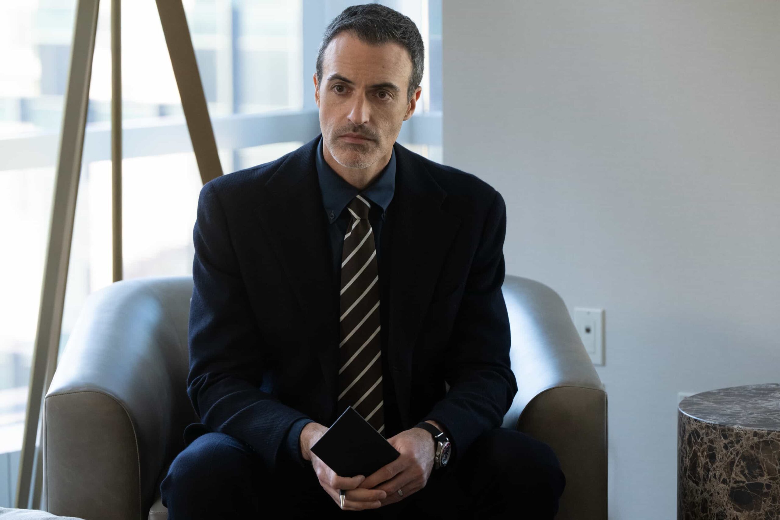 LAW & ORDER -- "Parasite" Episode 25008 -- Pictured: Reid Scott as Detective Vincent Riley -- (Photo by: Virginia Sherwood/NBC)