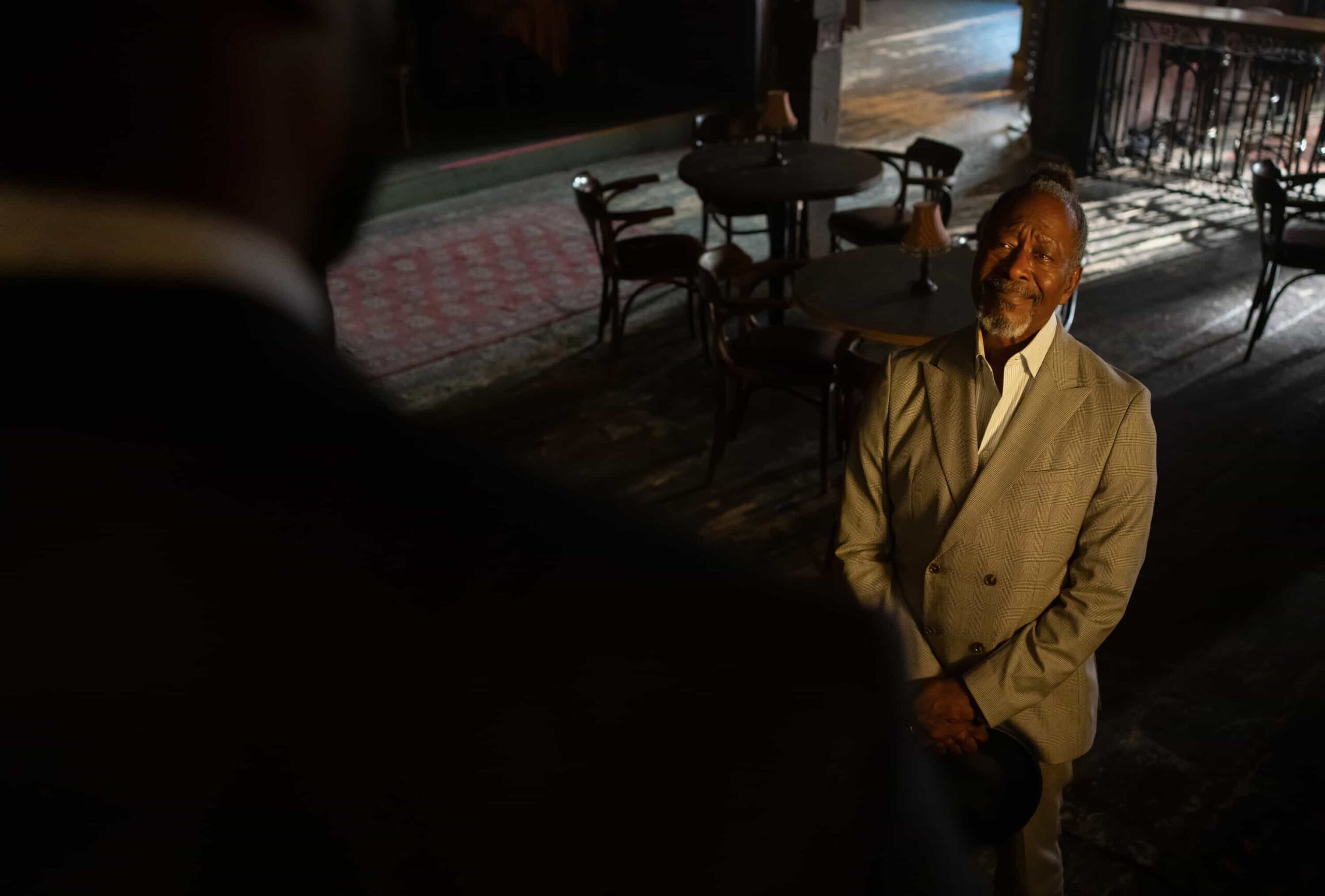 “Giant Steps” - Watson’s father, Hamish, visits UHOP to introduce Watson and the fellows to his protégé, Annabelle, a saxophone prodigy with musically induced black outs. As Annabelle’s condition worsens, Watson must confront his long-standing tensions with his father in order to save her, on the CBS Original series WATSON, Monday, Nov. 24 (10:00-11:00 PM, ET/PT) on the CBS Television Network, and streaming on Paramount+* (live and on-demand for Paramount+ Premium plan subscribers, or on-demand for Paramount+ Essential subscribers the day after the episode airs).     Pictured (L-R): Morris Chestnut as Dr. John Watson and Clarke Peters as Hamish Watson  Photo: Colin Bentley/CBS ©2025 CBS Broadcasting, Inc. All Rights Reserved.