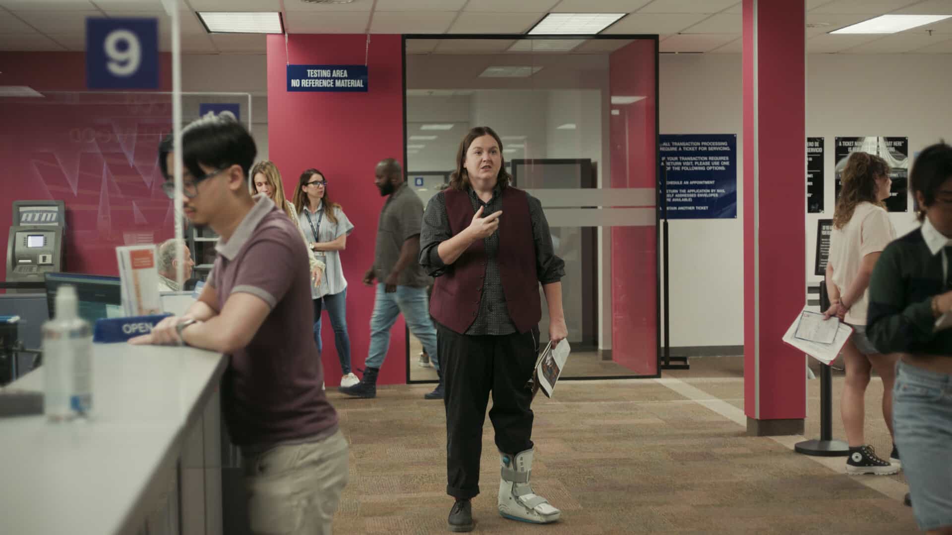 “There Is No I in DMV” – Barb takes the team on a field trip to the rival North Hollywood branch to learn the secrets of their success. She begins to doubt herself after meeting their charismatic manager, Beau (Randall Park). Meanwhile, Gregg and Vic get in Colette’s head that Noa prefers risk-takers, on DMV, Monday, Nov. 24 (9:30-10:00 PM, ET/PT) on the CBS Television Network, and streaming on Paramount+ (live and on-demand for Paramount+ Premium plan subscribers, or on-demand for Paramount+ Essential subscribers the day after the episode airs)*. Pictured: Molly Kearney as Barbara. Photo: CBS ©2025 CBS Broadcasting, Inc. All Rights Reserved. Highest quality screengrab available.