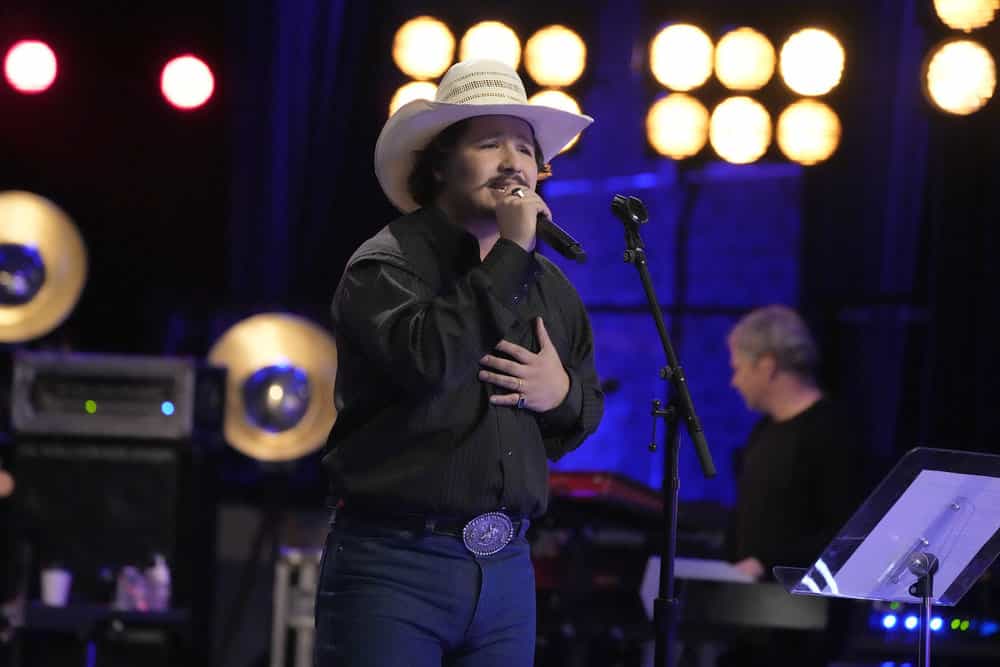 The Voice Season 28 Episode 14 -- "The Knockouts Part 5" Episode 2814 -- Pictured: Austin Gilbert -- (Photo by: Casey Durkin/NBC)