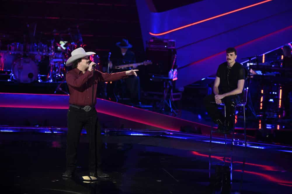 THE VOICE -- The Knockouts Part 5 Episode 2814 -- Pictured: (l-r) Austin Gilbert, Peyton Kyle -- (Photo by: Griffin Nagel/NBC)