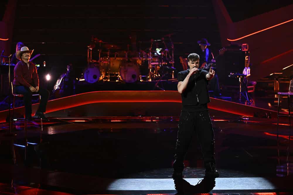 THE VOICE -- The Knockouts Part 5 Episode 2814 -- Pictured: (l-r) Austin Gilbert, Peyton Kyle -- (Photo by: Griffin Nagel/NBC)