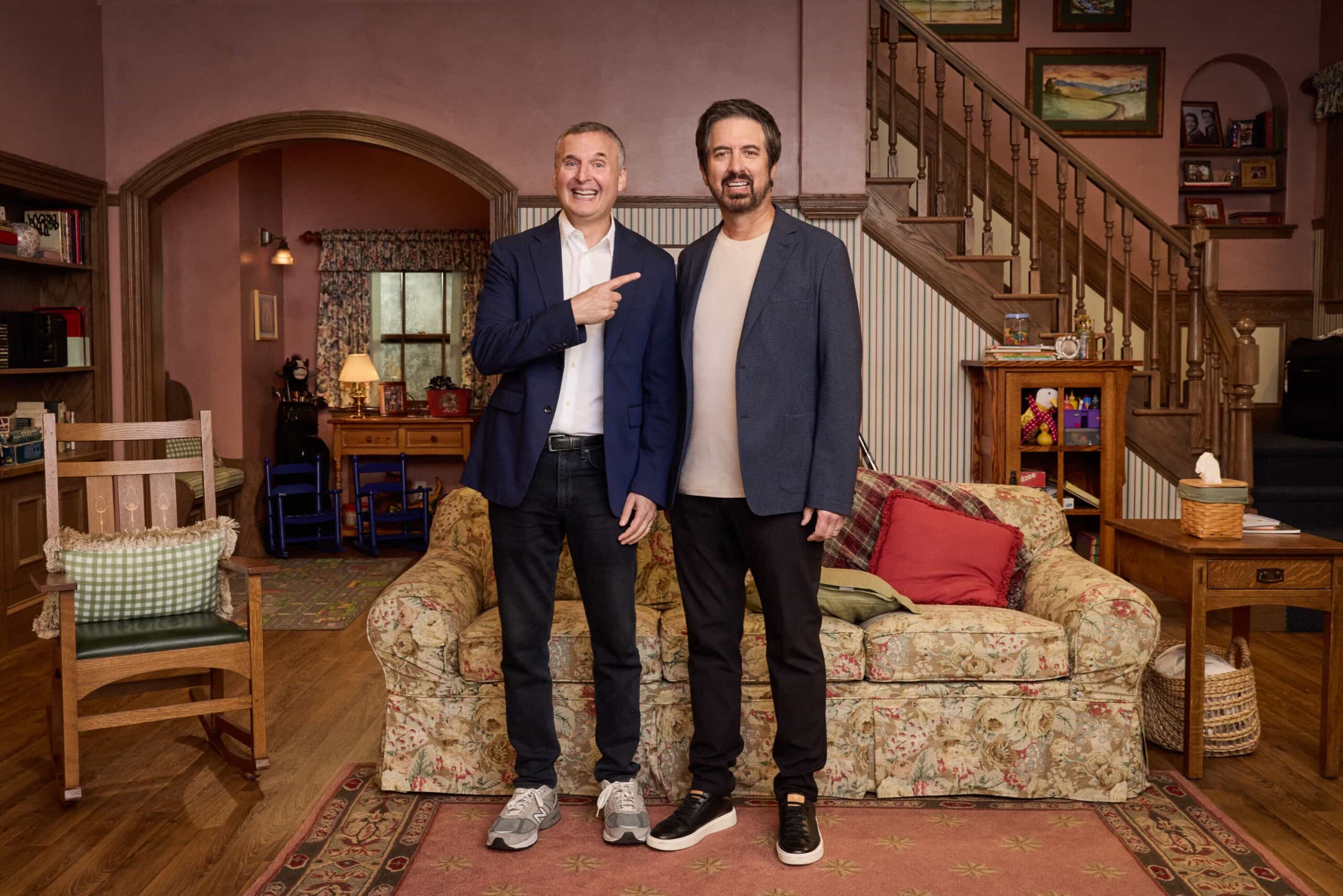 CBS Presents EVERYBODY LOVES RAYMOND: 30TH ANNIVERSARY REUNION, scheduled to air Monday, Nov. 24 (8:00-9:30 PM, ET/PT) on the CBS Television Network and Paramount+.  Pictured (L-R): Phil Rosenthal and Ray Romano. Photo: Sonja Flemming/CBS ©2025 CBS Broadcasting, Inc. All Rights Reserved.