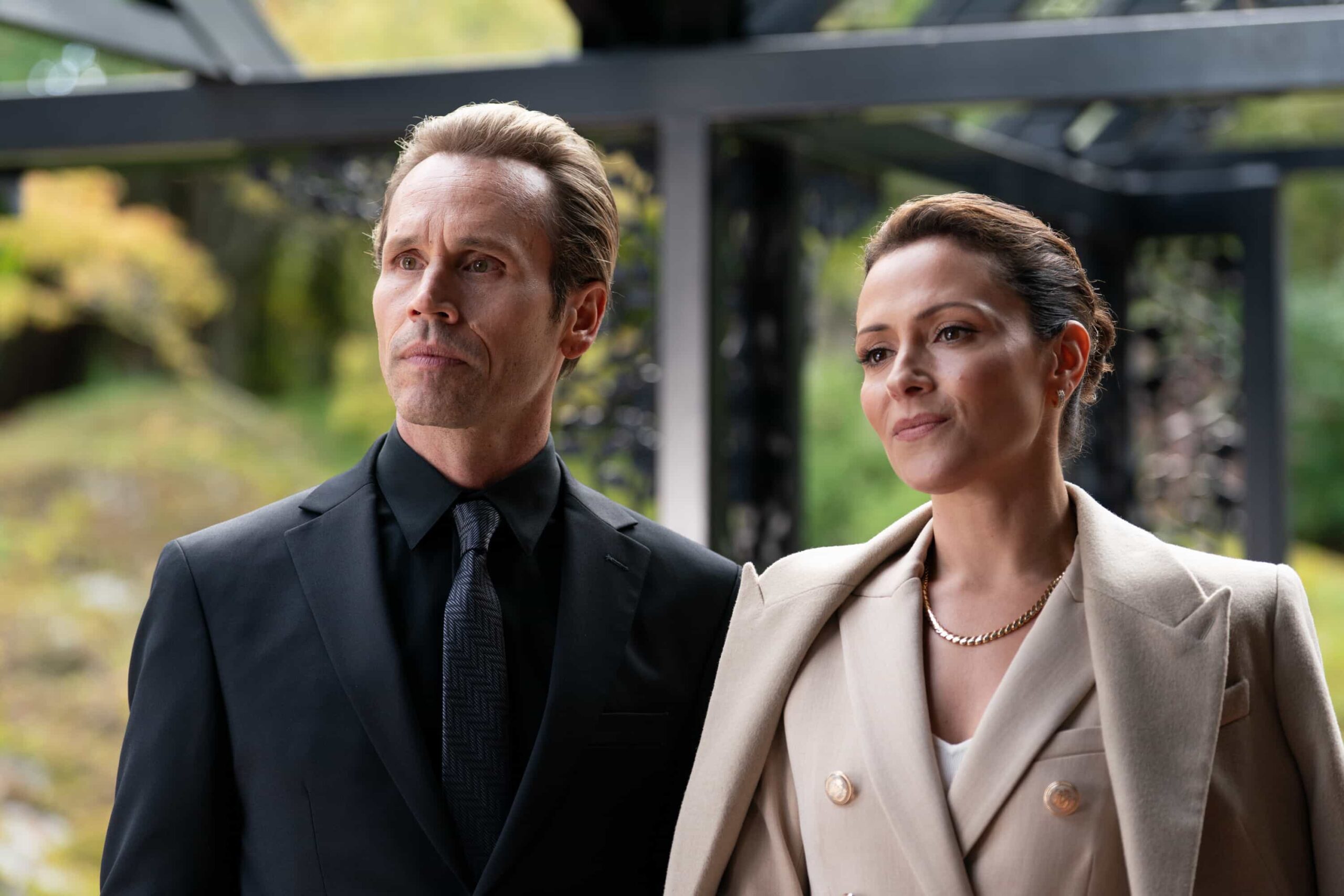 Tracker Season 3 Episode 7 “Eat the Rich” – When chasing down leads about his father’s past, Colter meets a man desperate to find his daughter who vanished while working a courier route. As Colter retraces his steps, he’s pulled into an orbit of a wealthy family and their ruthless fixer, who will stop at nothing to keep their secrets buried, Sunday, Nov. 30 (8:30-9:30 PM, ET/8:00-9:00 PM, PT) on the CBS Television Network, and streaming on Paramount+ (live and on-demand for Paramount+ Premium plan subscribers, or on-demand for Paramount+ Essential subscribers the day after the episode airs)*. Pictured: Tobias Jelinek as Milo Simmons and Italia Ricci as MC. Photo: Darko Sikman/CBS ©2025 CBS Broadcasting, Inc. All Rights Reserved.