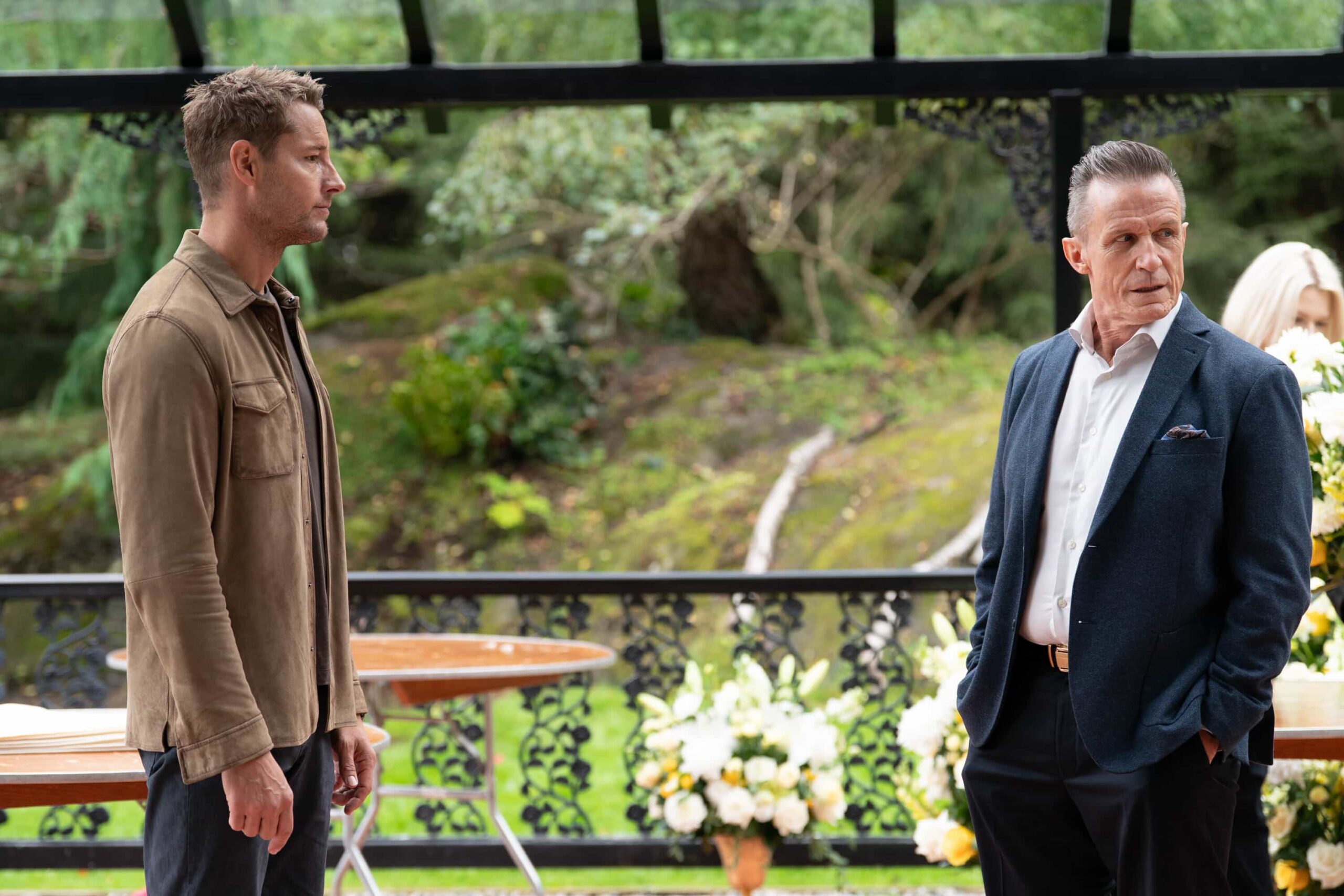 “Eat the Rich” – When chasing down leads about his father’s past, Colter meets a man desperate to find his daughter who vanished while working a courier route. As Colter retraces his steps, he’s pulled into an orbit of a wealthy family and their ruthless fixer, who will stop at nothing to keep their secrets buried, Sunday, Nov. 30 (8:30-9:30 PM, ET/8:00-9:00 PM, PT) on the CBS Television Network, and streaming on Paramount+ (live and on-demand for Paramount+ Premium plan subscribers, or on-demand for Paramount+ Essential subscribers the day after the episode airs)*. Pictured: Justin Hartley as Colter Shaw and Clay St. Thomas as Gene Benning. Photo: Darko Sikman/CBS ©2025 CBS Broadcasting, Inc. All Rights Reserved.