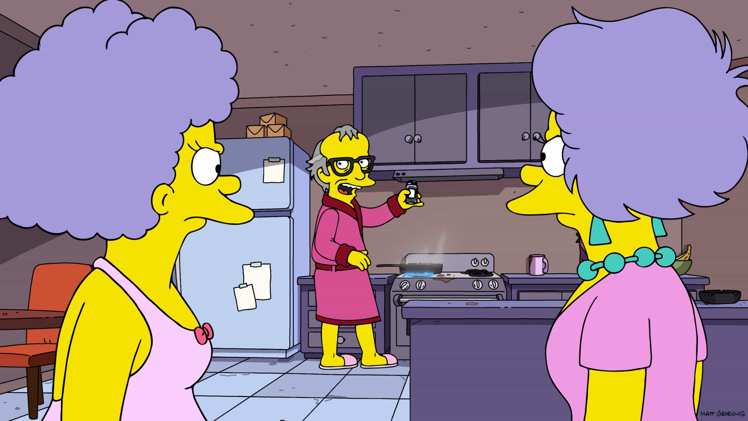 THE SIMPSONS Season 37 Episode 9: Patty and Bart team up for the ultimate prank: getting Homer declared legally dead. To their chagrin, Homer loves being officially dead — which leads to Patty and Selma having a huge fight and Patty moving away to “Palm Springfield” in the “Aunt Misbehavin' ” episode of THE SIMPSONS airing Sunday, Nov. 30 (8:00-8:30 PM ET/PT) on FOX. THE SIMPSONS © 2025 by 20th Television.