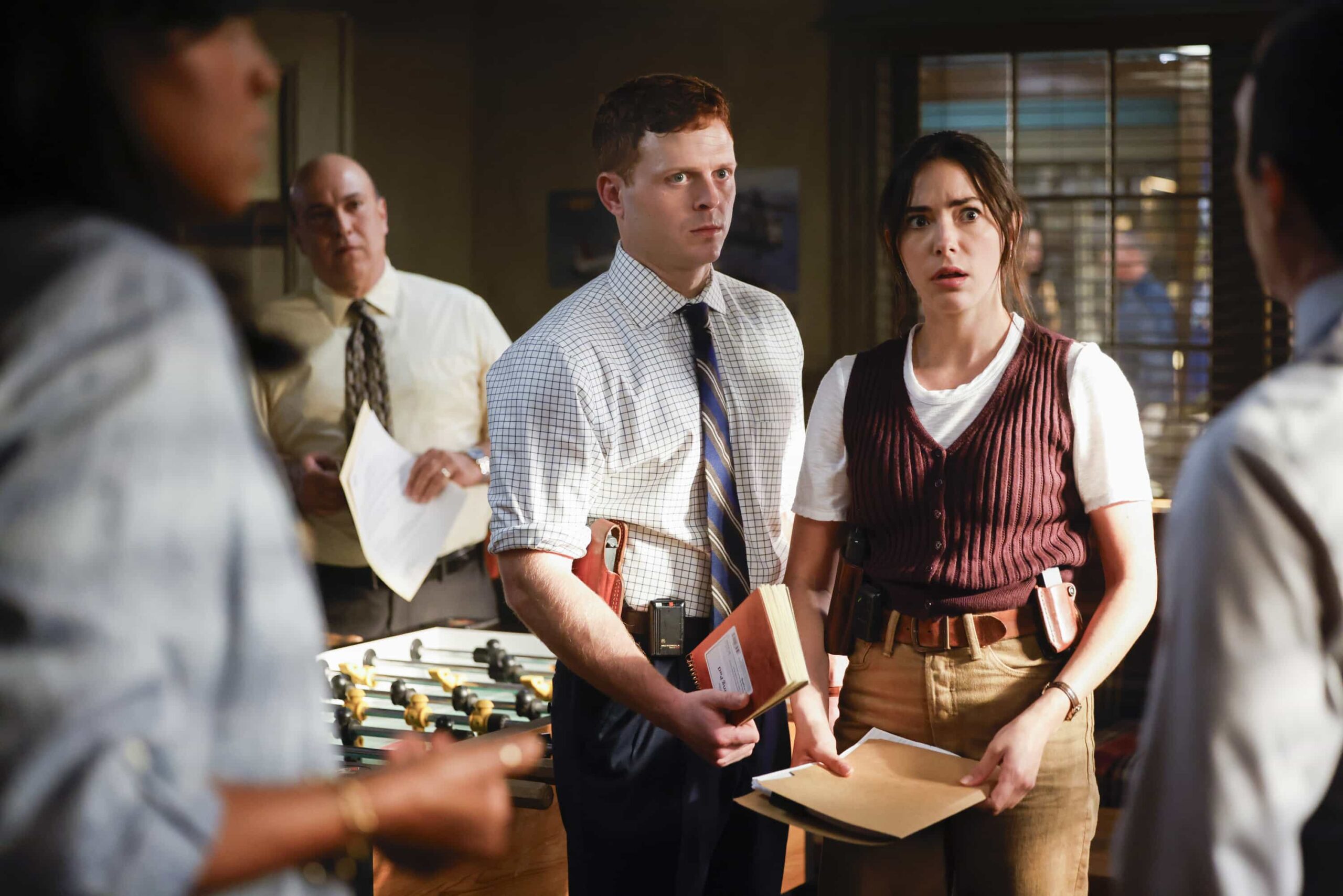 NCIS Origins Season 2 Episode 7 “Crazy Little Thing Called Love” – The team investigates the murder of a Marine who had recently been handpicked for a classified mission. Also, Wheeler’s personal life is upended, Lala is thrown by unexpected news from Vera, and Gibbs and Diane double-date with Randy and his wife, on NCIS: ORIGINS, Tuesday, Dec. 2 (9:00-10:00 PM, ET/PT) on the CBS Television Network, and streaming on Paramount+ (live and on demand for Paramount+ Premium plan subscribers, or on demand for Paramount+ Essential subscribers the day after the episode airs)*.  Pictured L to R: Caleb Foote as Bernard “Randy” Randolf, and Mariel Molino as Cecilia “Lala” Dominguez.  Photo: Sonja Flemming/CBS ©2025 CBS Broadcasting, Inc. All Rights Reserved.