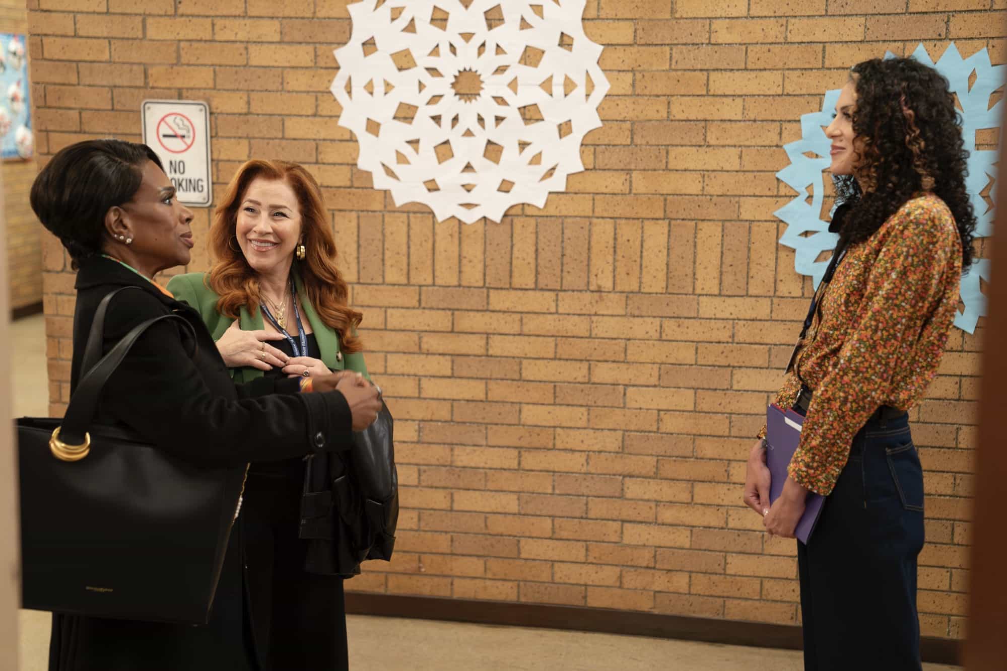 Abbott Elementary Season 5 Episode 7 - “Goofgirl” - A new member joins Gregory’s Garden Goofballs, and Janine pitches a new club idea to Ava. WEDNESDAY, DEC. 3 (8:30-9:02 p.m. EST) on ABC. (Disney/Gilles Mingasson) 
SHERYL LEE RALPH, LISA ANN WALTER, MARCELLA ARGUELLO