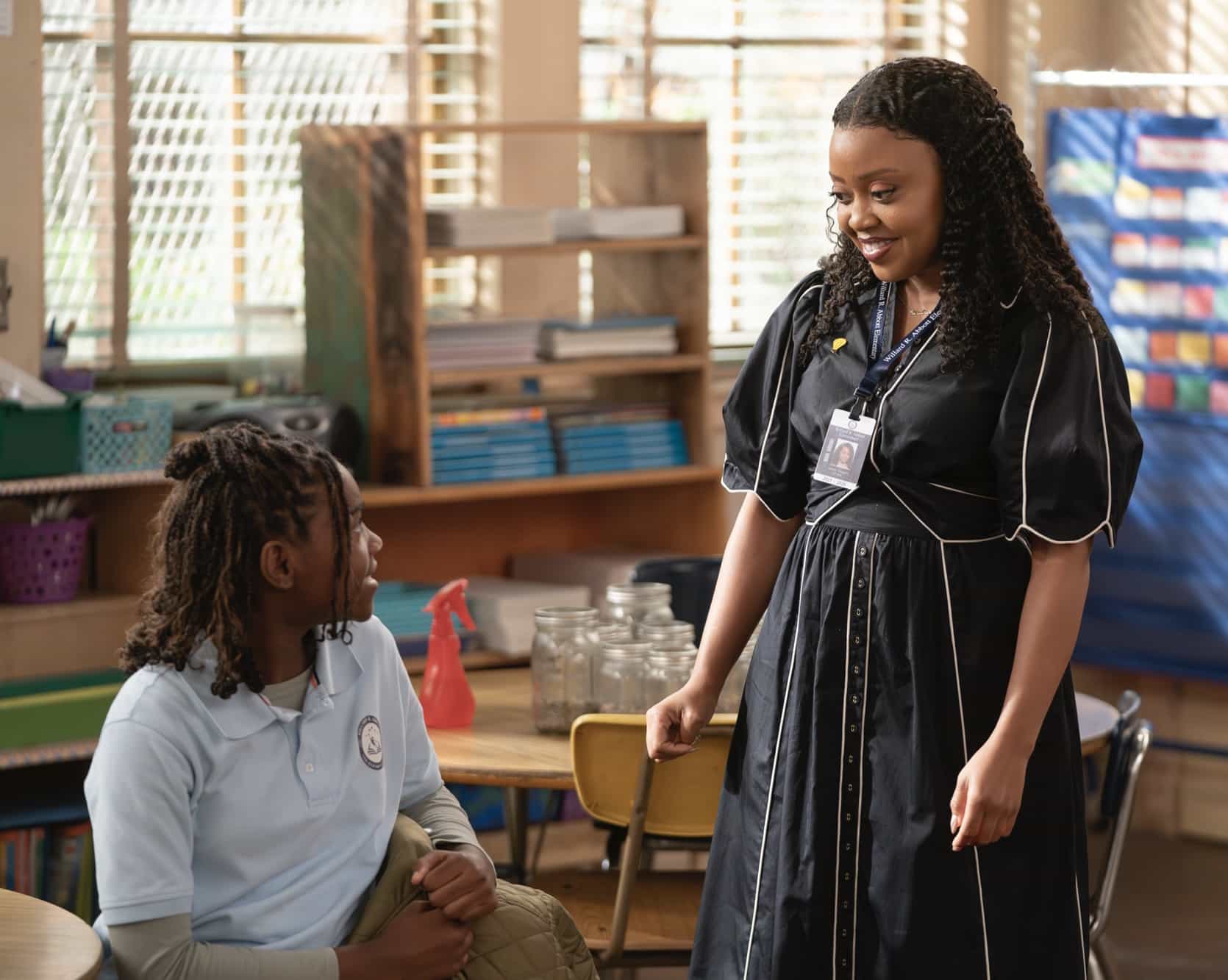 ABBOTT ELEMENTARY - “Goofgirl” - A new member joins Gregory’s Garden Goofballs, and Janine pitches a new club idea to Ava. WEDNESDAY, DEC. 3 (8:30-9:02 p.m. EST) on ABC. (Disney/Gilles Mingasson) 
AEIRESS JONES, QUINTA BRUNSON