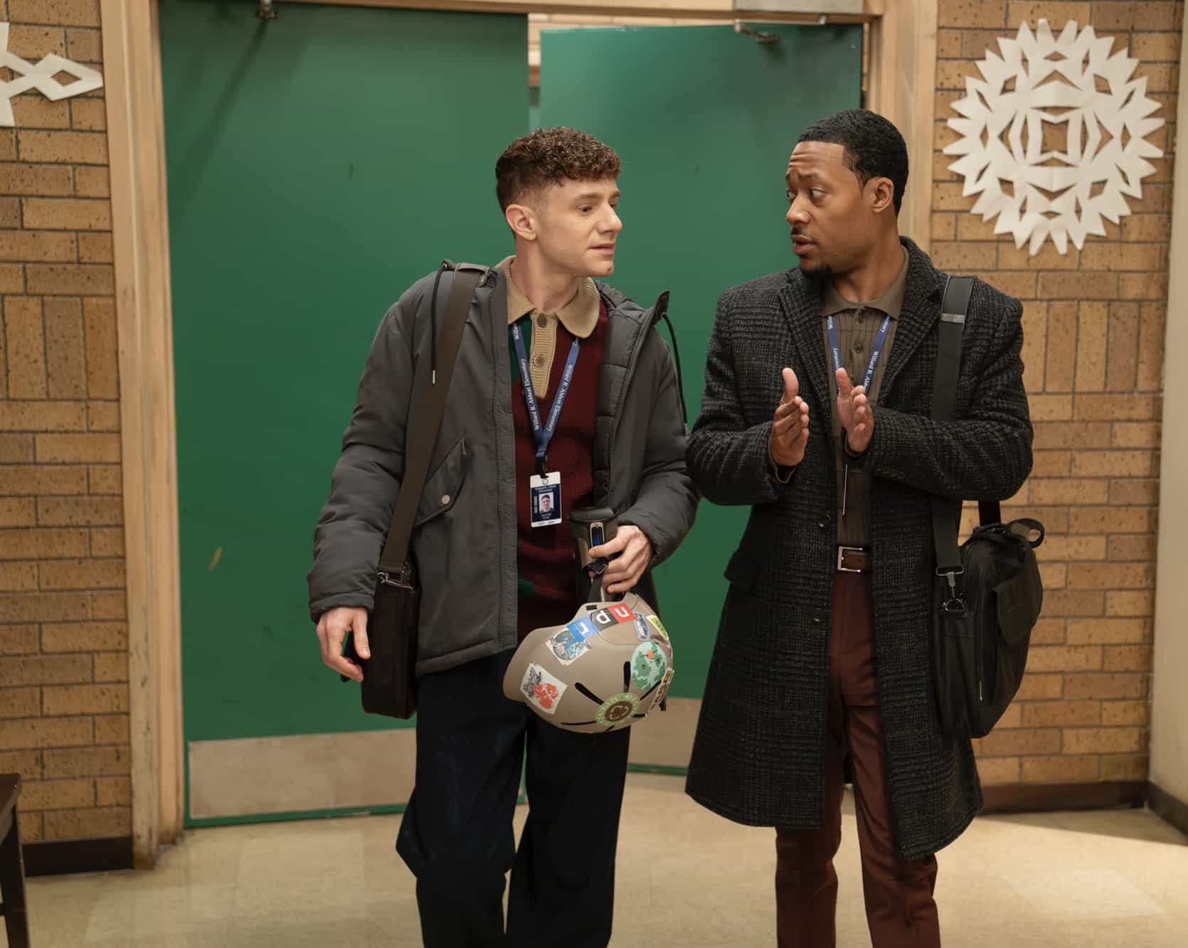 ABBOTT ELEMENTARY - “Goofgirl” - A new member joins Gregory’s Garden Goofballs, and Janine pitches a new club idea to Ava. WEDNESDAY, DEC. 3 (8:30-9:02 p.m. EST) on ABC. (Disney/Gilles Mingasson) 
CHRIS PERFETTI, TYLER JAMES WILLIAMS