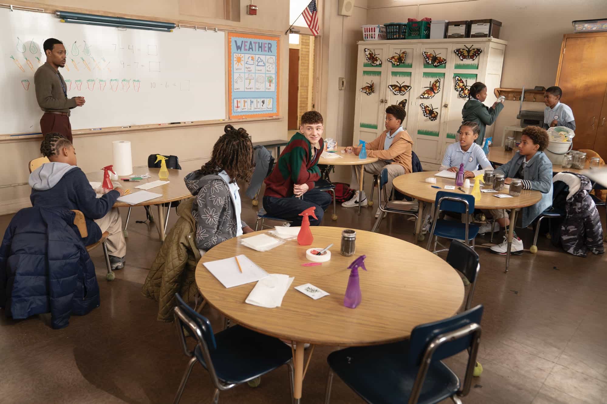 ABBOTT ELEMENTARY - “Goofgirl” - A new member joins Gregory’s Garden Goofballs, and Janine pitches a new club idea to Ava. WEDNESDAY, DEC. 3 (8:30-9:02 p.m. EST) on ABC. (Disney/Gilles Mingasson) 
TYLER JAMES WILLIAMS, CHRIS PERFETTI, ESAI PIERRE-LOUIS, EASTON VON DER LIETH, NOAH GIBSON-SLATES