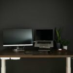 laptop monitor on desk