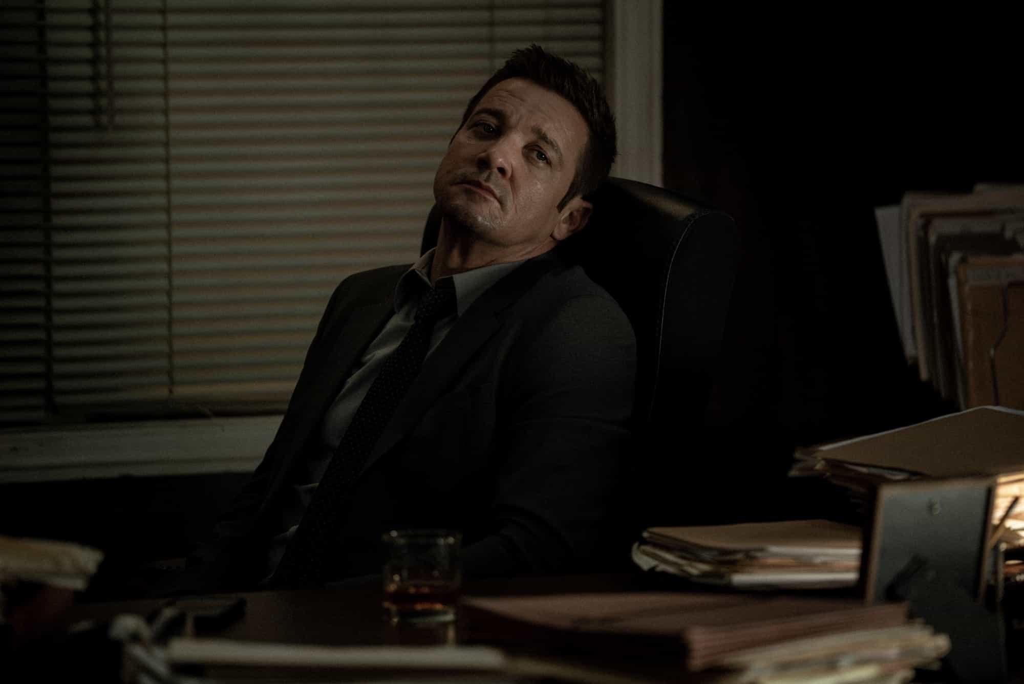 Mayor of Kingstown Season 4 Episode 7 "My Way" Jeremy Renner as Mike McLusky in Mayor of Kingstown episode 7, season 4, streaming on Paramount+, 2025. Credit: Jeremy Parsons/Paramount+