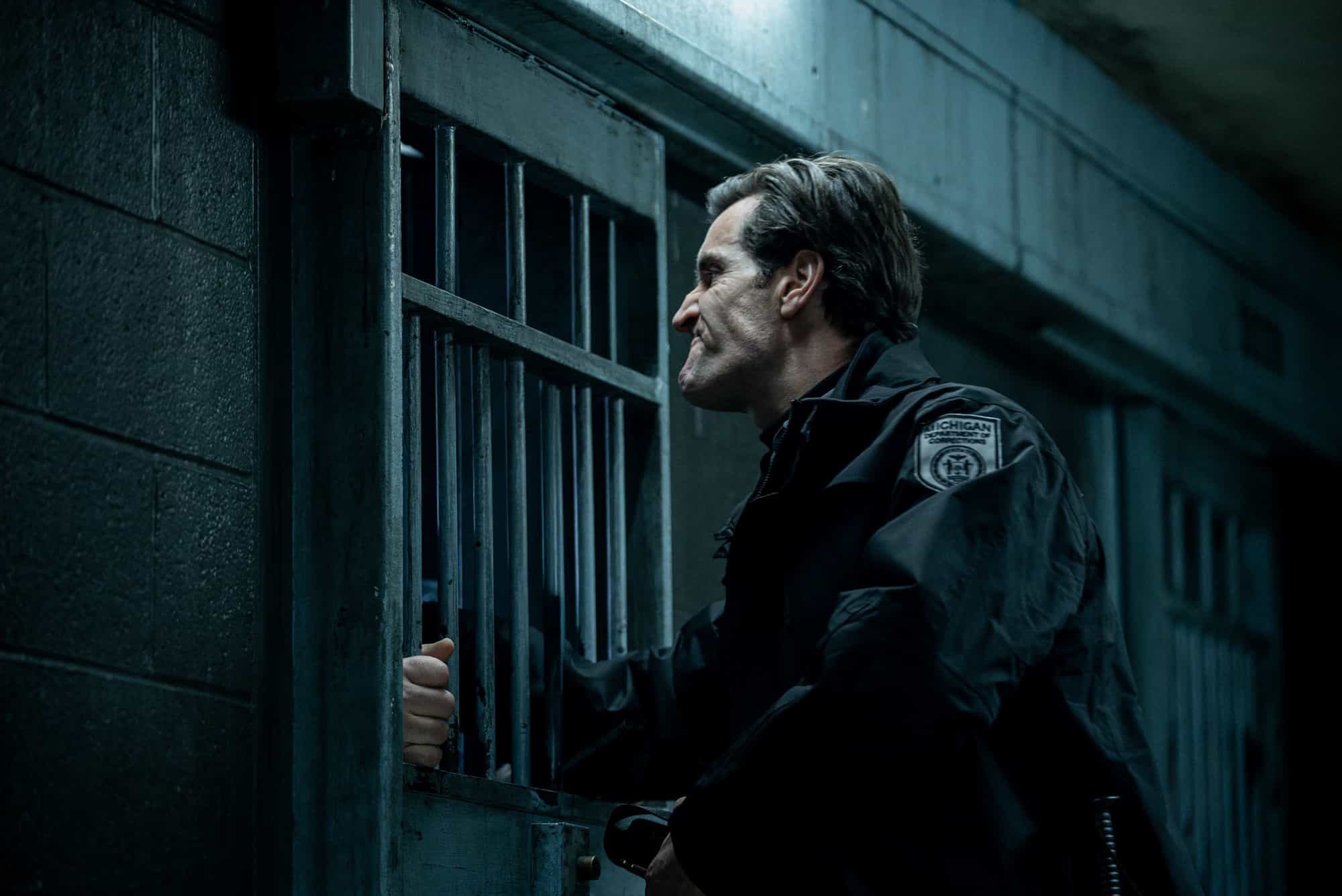 Matthew Del Negro as CO Breen in Mayor of Kingstown episode 7, season 4, streaming on Paramount+, 2025. Credit: Jeremy Parsons/Paramount+