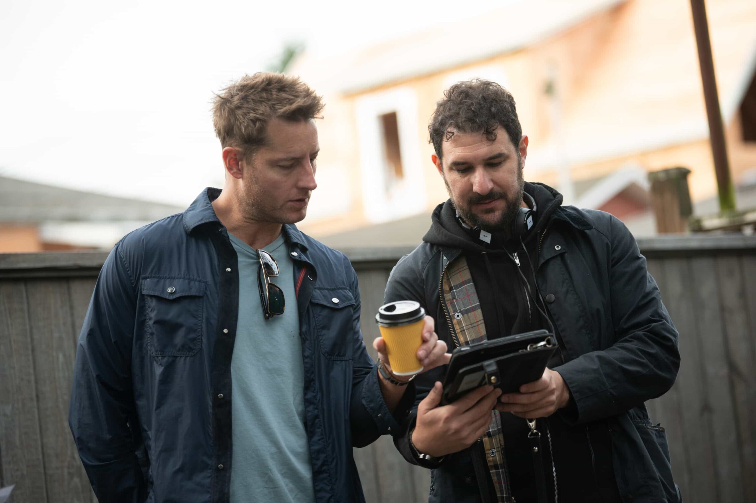 “Eurydice” BTS – When a grieving mother becomes the prime suspect in her missing daughter’s murder, Colter sets out to find the true culprit and prove her innocence, Sunday, Dec. 7 (8:00-9:00 PM, ET/PT) on the CBS Television Network, and streaming on Paramount+ (live and on-demand for Paramount+ Premium plan subscribers, or on-demand for Paramount+ Essential subscribers the day after the episode airs)*. Pictured: Justin Hartley as Colter Shaw and Director Joel Novoa. Photo: Sergei Bachlakov/CBS ©2025 CBS Broadcasting, Inc. All Rights Reserved.