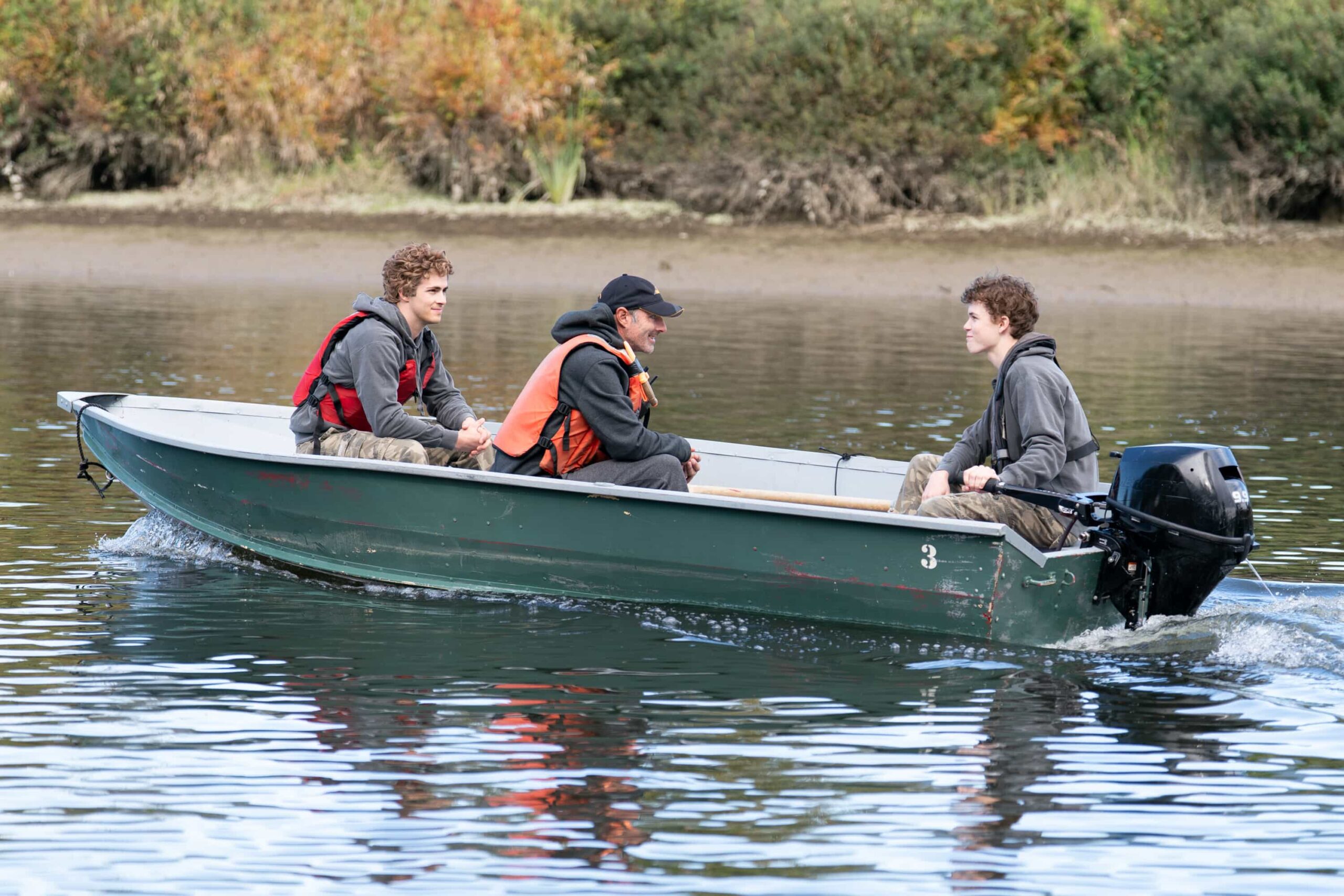 “Eurydice” – When a grieving mother becomes the prime suspect in her missing daughter’s murder, Colter sets out to find the true culprit and prove her innocence, Sunday, Dec. 7 (8:00-9:00 PM, ET/PT) on the CBS Television Network, and streaming on Paramount+ (live and on-demand for Paramount+ Premium plan subscribers, or on-demand for Paramount+ Essential subscribers the day after the episode airs)*. Pictured: Stuntman Danny Hospes, Stunt Coordinator Rob Hayter and Colin O’Brien. Photo: Darko Sikman/CBS ©2025 CBS Broadcasting, Inc. All Rights Reserved.