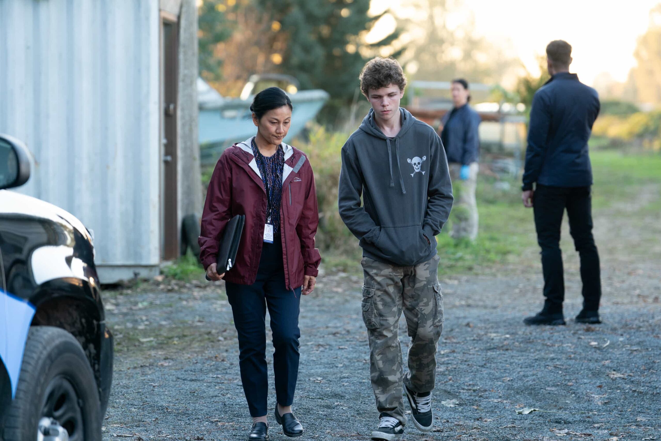 “Eurydice” – When a grieving mother becomes the prime suspect in her missing daughter’s murder, Colter sets out to find the true culprit and prove her innocence, Sunday, Dec. 7 (8:00-9:00 PM, ET/PT) on the CBS Television Network, and streaming on Paramount+ (live and on-demand for Paramount+ Premium plan subscribers, or on-demand for Paramount+ Essential subscribers the day after the episode airs)*. Pictured: Rorelee Tio as CPS and Colin O’Brien as Spencer Flint. Photo: Darko Sikman/CBS ©2025 CBS Broadcasting, Inc. All Rights Reserved.