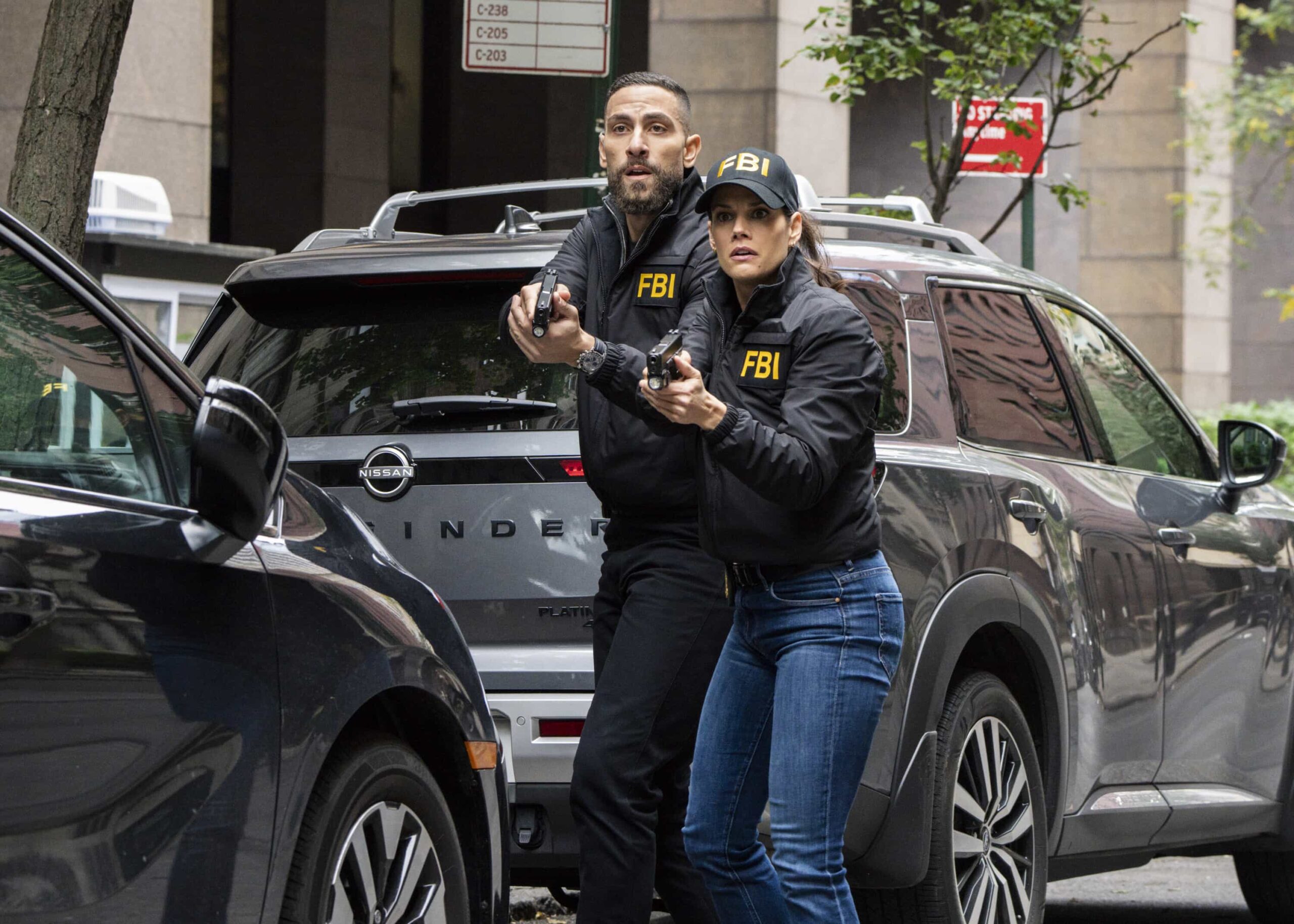 FBI Season 8 Episode 8 “Ratlined” FBI Season 8 Episode 8 Ratlined – Maggie and OA investigate journalist shooting  Pictured (L-R): Zeeko Zaki as Special Agent Omar Adom ‘OA’ Zidan and Missy Peregrym as Special Agent Maggie Bell. Photo: Bennett Raglin/CBS ©2025 CBS Broadcasting, Inc. All Rights Reserved.