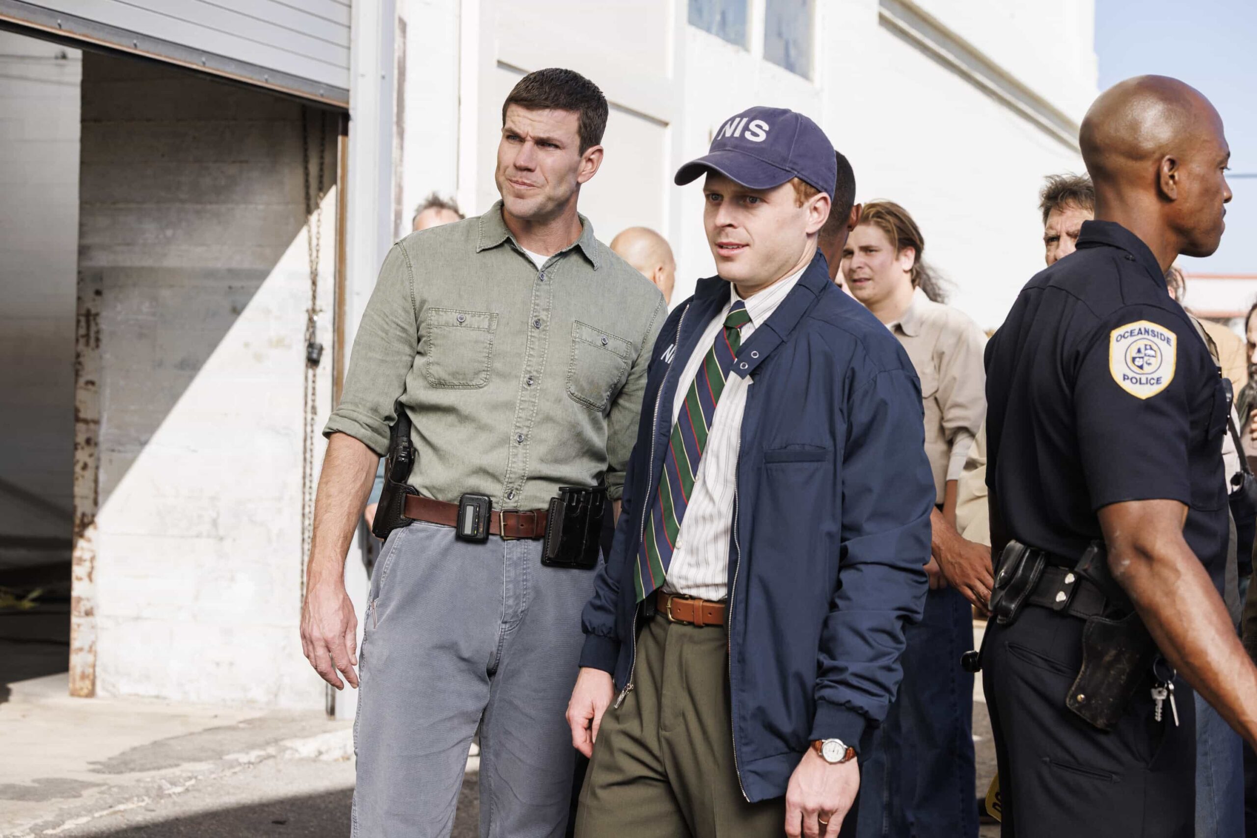 “End of the Road” – When Lala’s favorite CI is shot, the team joins forces with Oceanside PD to determine who was behind the attack. Also, Franks visits his brother Mason (guest star Philip Winchester) at the compound, and Gibbs’ relationship with Diane is tested when she gets a job in Los Angeles, on NCIS: ORIGINS, Tuesday, Dec. 9 (9:00-10:00 PM, ET/PT).  Pictured L to R: Austin Stowell as Leroy Jethro Gibbs, and Caleb Foote as Bernard “Randy” Randolf.  Photo: Greg Gayne/CBS ©2025 CBS Broadcasting, Inc. All Rights Reserved.