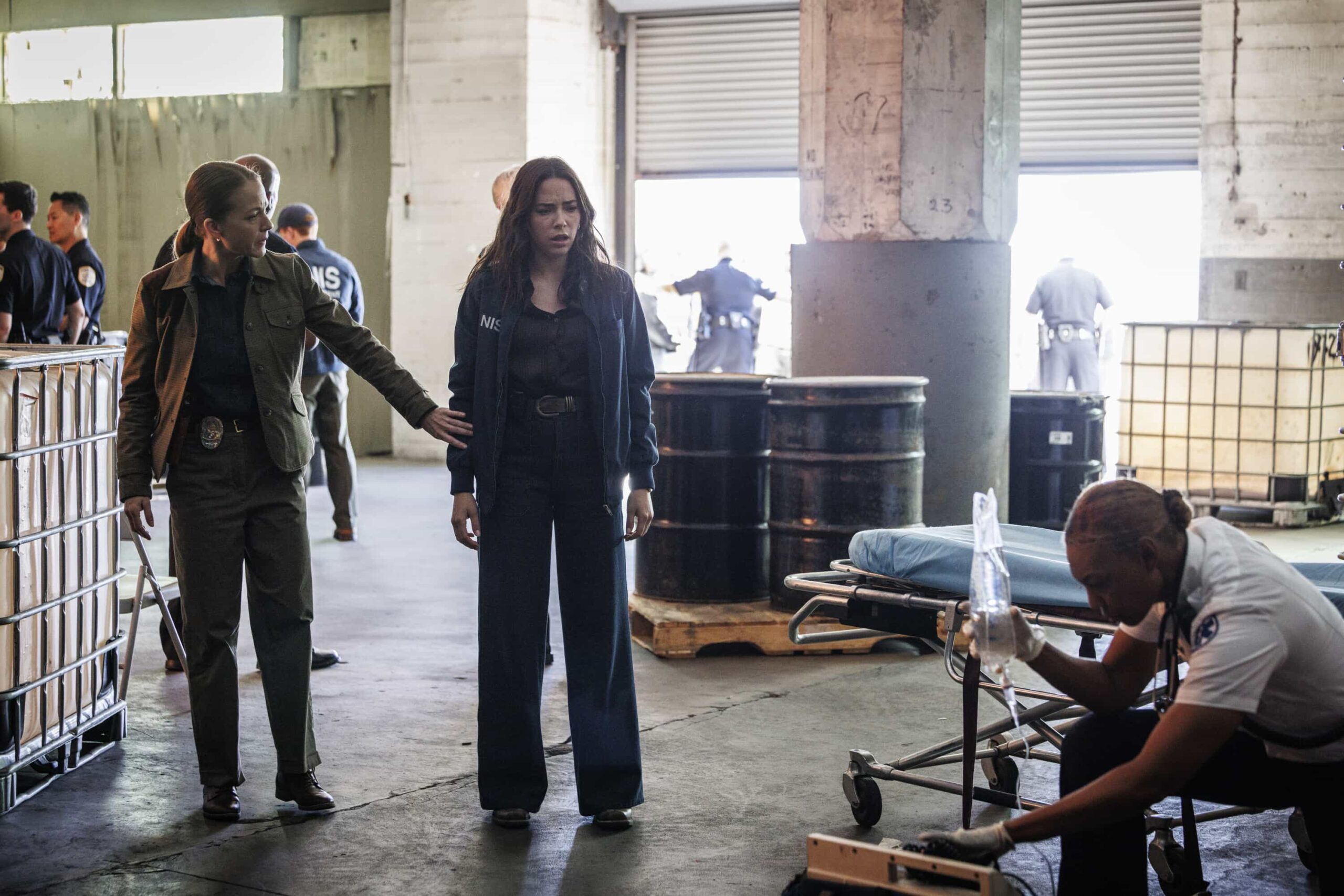 “End of the Road” – When Lala’s favorite CI is shot, the team joins forces with Oceanside PD to determine who was behind the attack. Also, Franks visits his brother Mason (guest star Philip Winchester) at the compound, and Gibbs’ relationship with Diane is tested when she gets a job in Los Angeles, on NCIS: ORIGINS, Tuesday, Dec. 9 (9:00-10:00 PM, ET/PT).  Pictured (R): Mariel Molino as Cecilia “Lala” Dominguez.  Photo: Greg Gayne/CBS ©2025 CBS Broadcasting, Inc. All Rights Reserved.