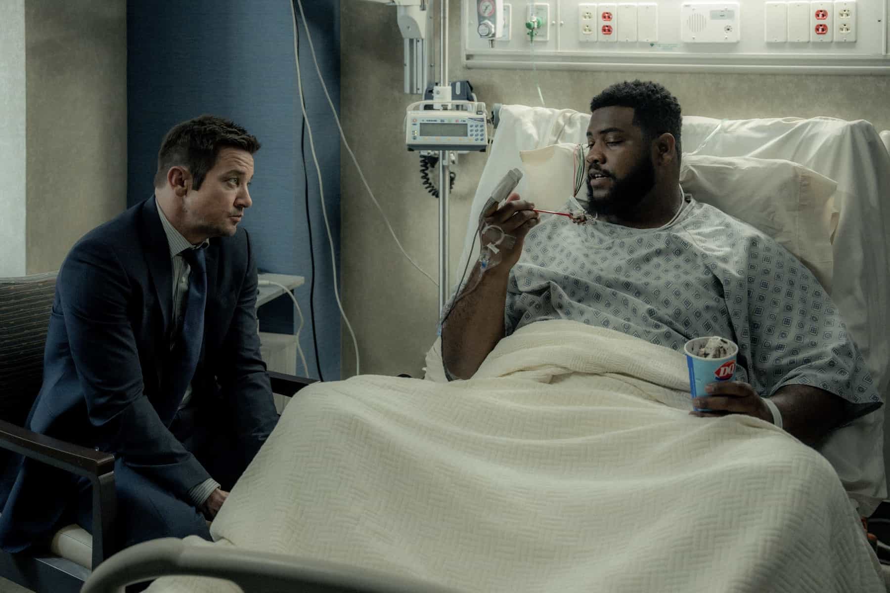 Mayor of Kingstown Season 4 Episode 8 Photos – “Belleville” Mike’s Deadly Trap & Prison Break Chaos 13 Jeremy Renner as Mike McLusky and Tobi Bamtefa as Deverin "Bunny" Washington in Mayor of Kingstown episode 8, season 4, streaming on Paramount+, 2025. Credit: Jeremy Parsons/Paramount+