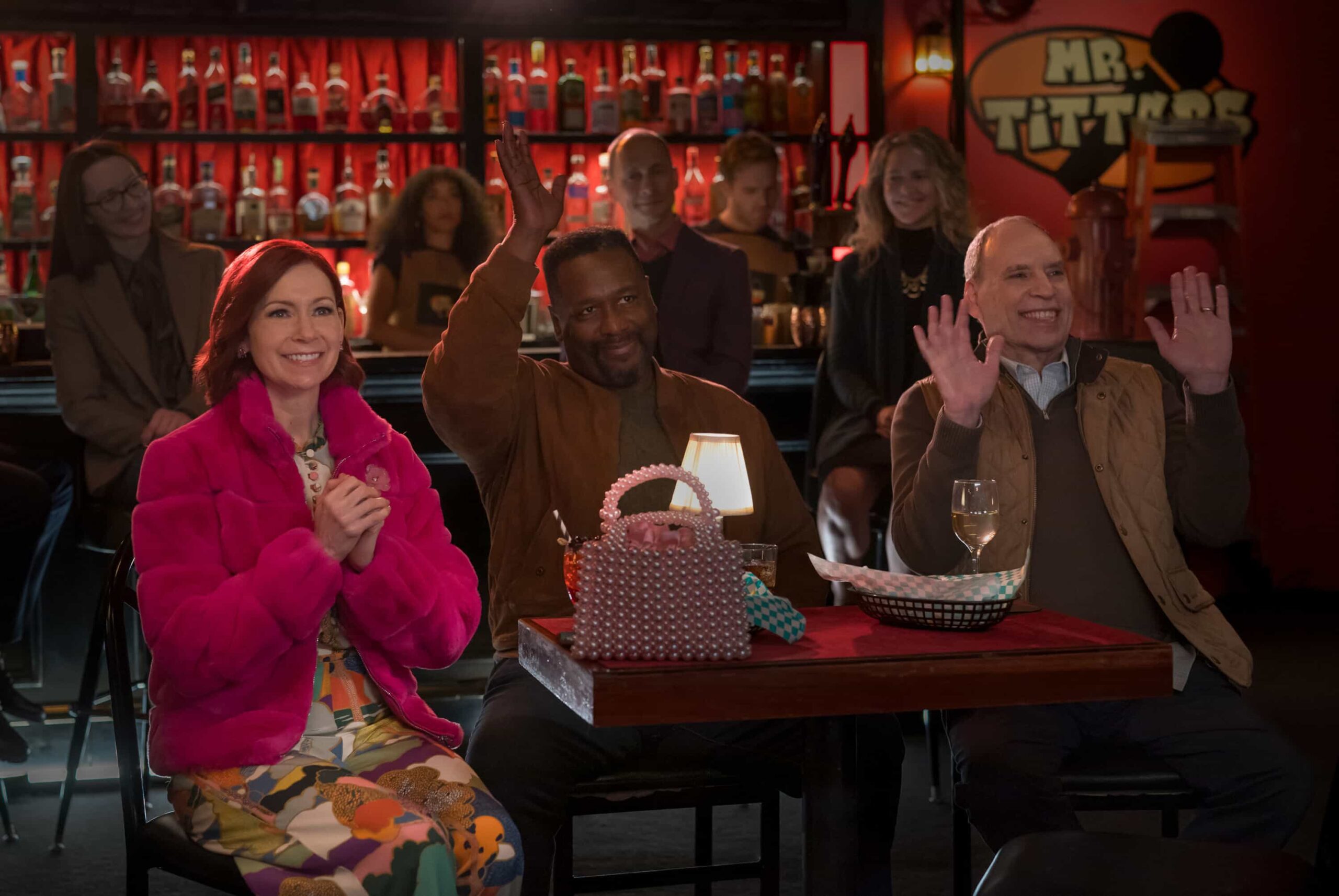 Elsbeth Season 3 Episode 9 “Glamazons” – A fallen ‘90s supermodel (Jaime Pressly) returns to New York for a reunion and revenge, leading Elsbeth to sort through old grudges and lies to catch a killer. Meanwhile, Officer Hackett takes her turn in the spotlight, on ELSBETH, Thursday, Dec. 11    Pictured (L-R): Carrie Preston as Elsbeth Tascioni, Wendell Pierce as Captain Wagner, and Daniel Oreskes as Detective Buzz Fleming   Photo: Michael Parmelee/CBS ©2025 CBS Broadcasting, Inc. All Rights Reserved.