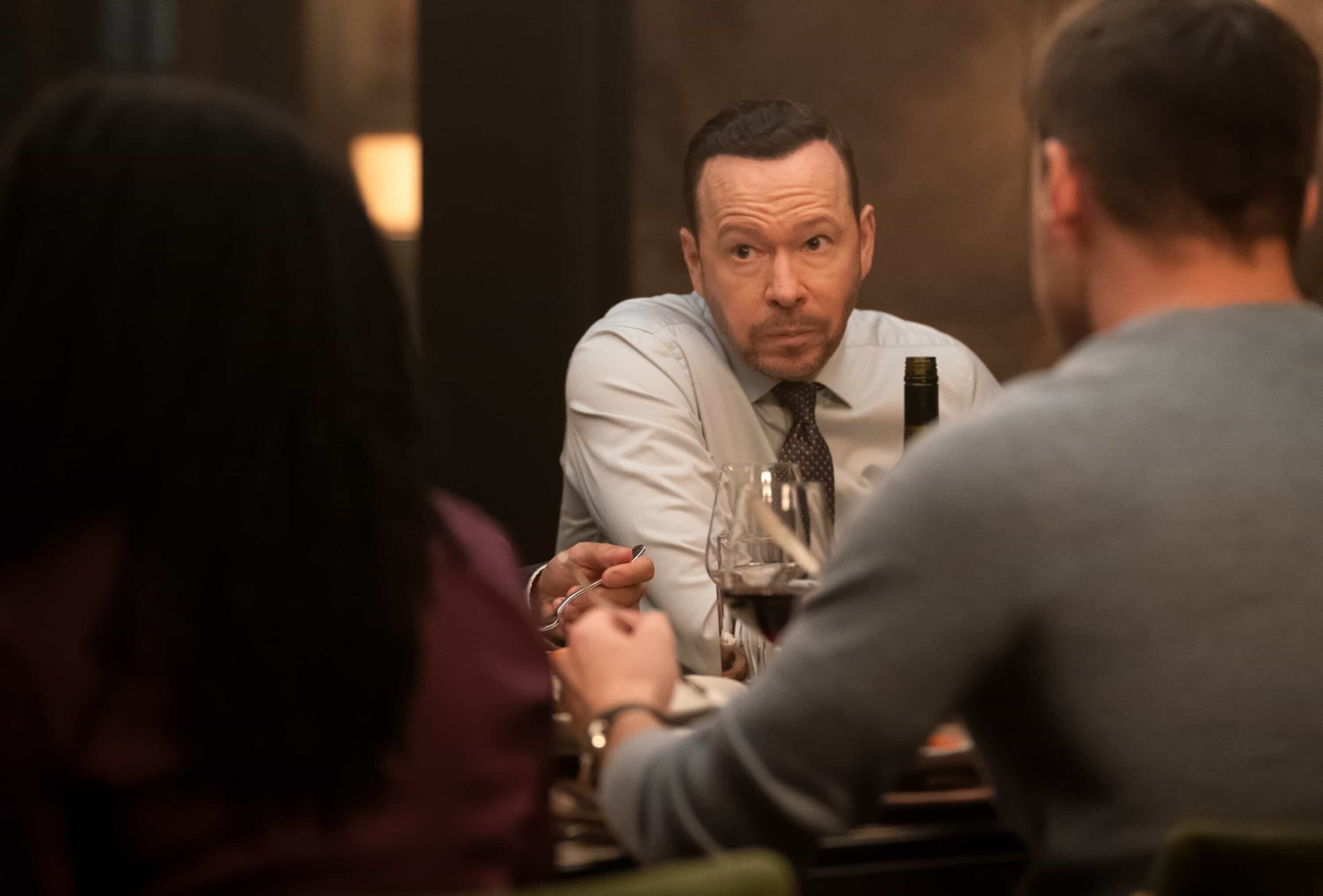 Boston Blue Season 1 Episode 8 “In the Name of the Father, And of the Son … ” – Danny and Lena’s investigation into a robbery gone wrong quickly turns personal, pushing Lena to devise a bold plan that tests Mae’s boundaries. Meanwhile, Sean and Jonah face rising tensions with Boston’s firefighters, and Sarah clashes with boyfriend Seth over family discipline, on the CBS Original series BOSTON BLUE,  Friday, Dec. 12 (10:00-11:00 PM, ET/PT) on the CBS Television Network, and streaming on Paramount+ (live and on-demand for Paramount+ Premium plan subscribers, or on-demand for Paramount+ Essential subscribers the day after the episode airs)*.   Pictured: Donnie Wahlberg as Danny Reagan  Photo: Brendan Adam-Zwelling/CBS ©2025 CBS Broadcasting, Inc. All Rights Reserved.