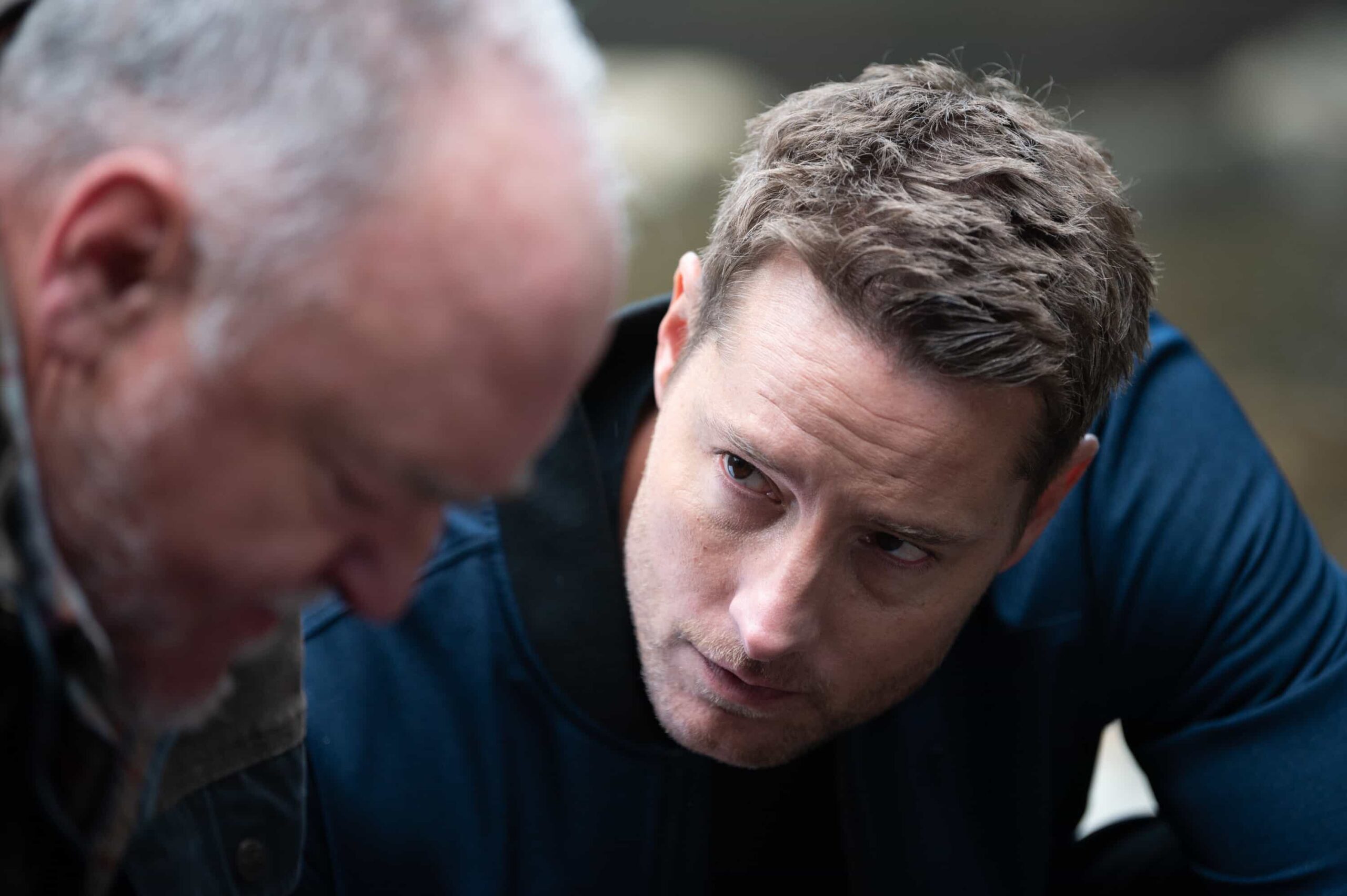 “Good Trouble” – When Colter’s old friend Keaton asks for help finding his former partner, they uncover a trail of bodies and a conspiracy that runs deeper than they could’ve imagined, Sunday, Dec. 14 (8:30-9:30 PM, ET/8:00-9:00 PM, PT). Pictured: Brent Sexton as Keaton and Justin Hartley as Colter Shaw. Photo: Sergei Bachlakov/CBS ©2025 CBS Broadcasting, Inc. All Rights Reserved.