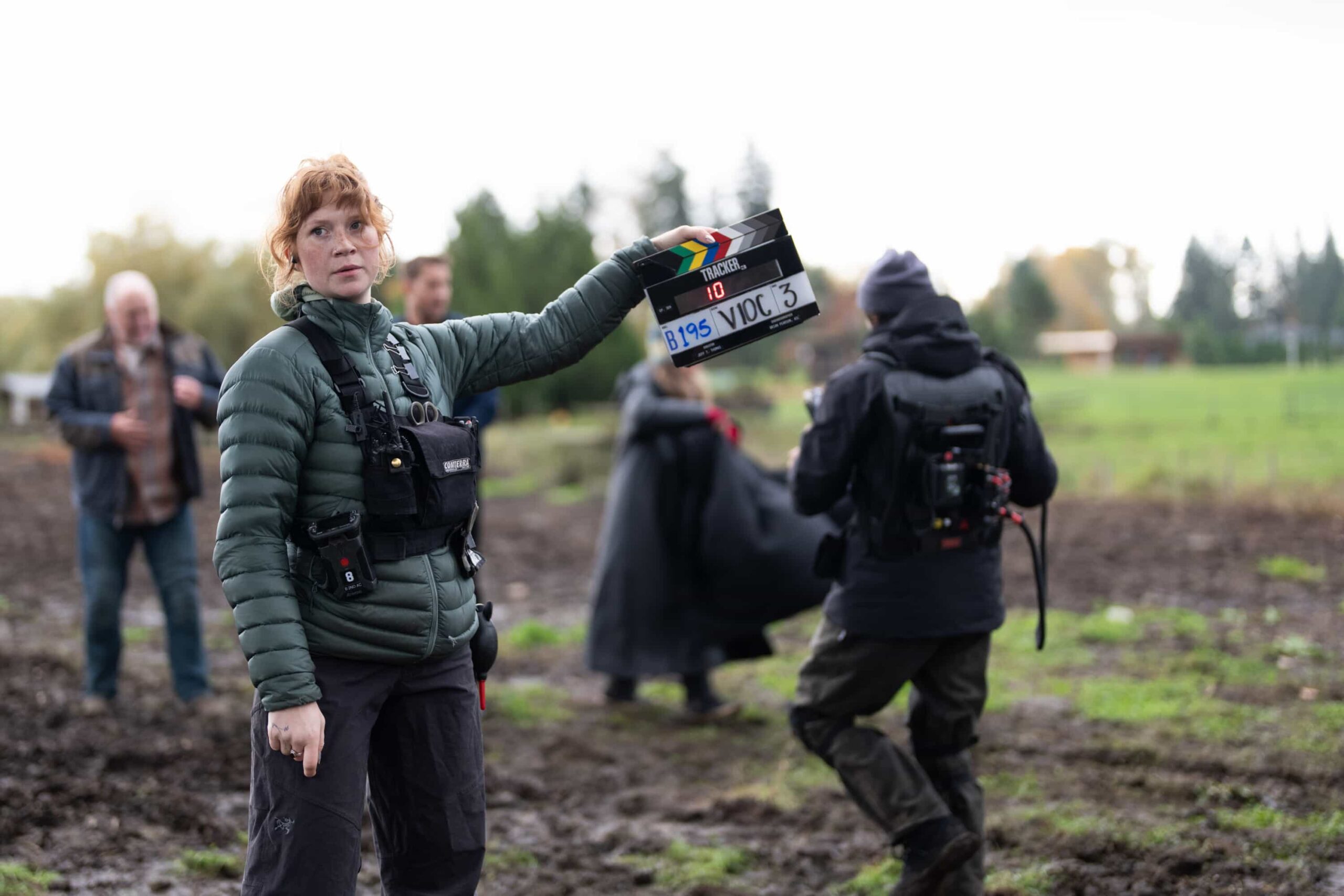 “Good Trouble” BTS – When Colter’s old friend Keaton asks for help finding his former partner, they uncover a trail of bodies and a conspiracy that runs deeper than they could’ve imagined, Sunday, Dec. 14 (8:30-9:30 PM, ET/8:00-9:00 PM, PT). Pictured: B Camera 2nd AC, Eily Sprungman. Photo: Darko Sikman/CBS ©2025 CBS Broadcasting, Inc. All Rights Reserved.