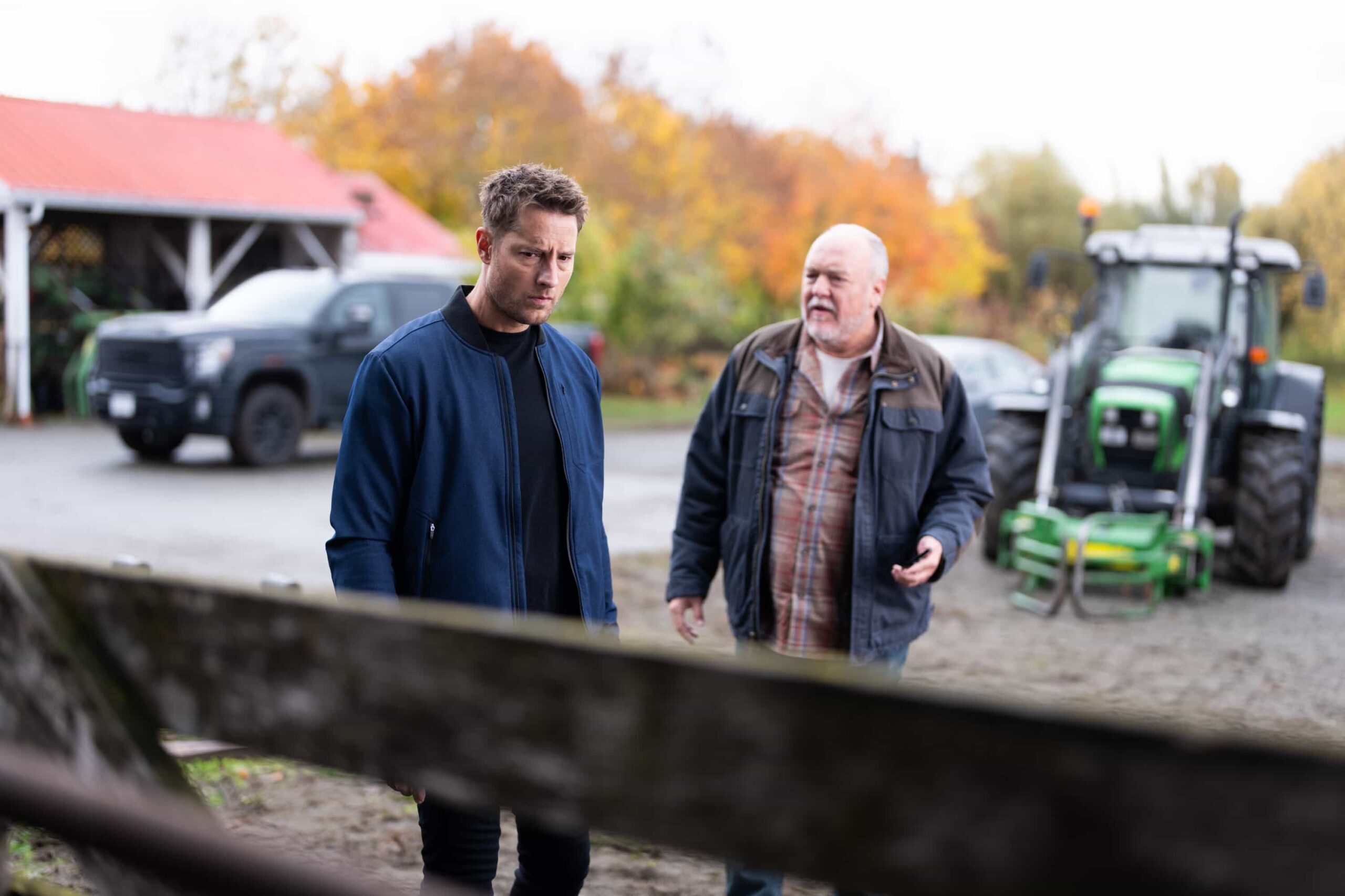 “Good Trouble” – When Colter’s old friend Keaton asks for help finding his former partner, they uncover a trail of bodies and a conspiracy that runs deeper than they could’ve imagined, Sunday, Dec. 14 (8:30-9:30 PM, ET/8:00-9:00 PM, PT). Pictured: Justin Hartley as Colter Shaw and Brent Sexton as Keaton. Photo: Darko Sikman/CBS ©2025 CBS Broadcasting, Inc. All Rights Reserved.