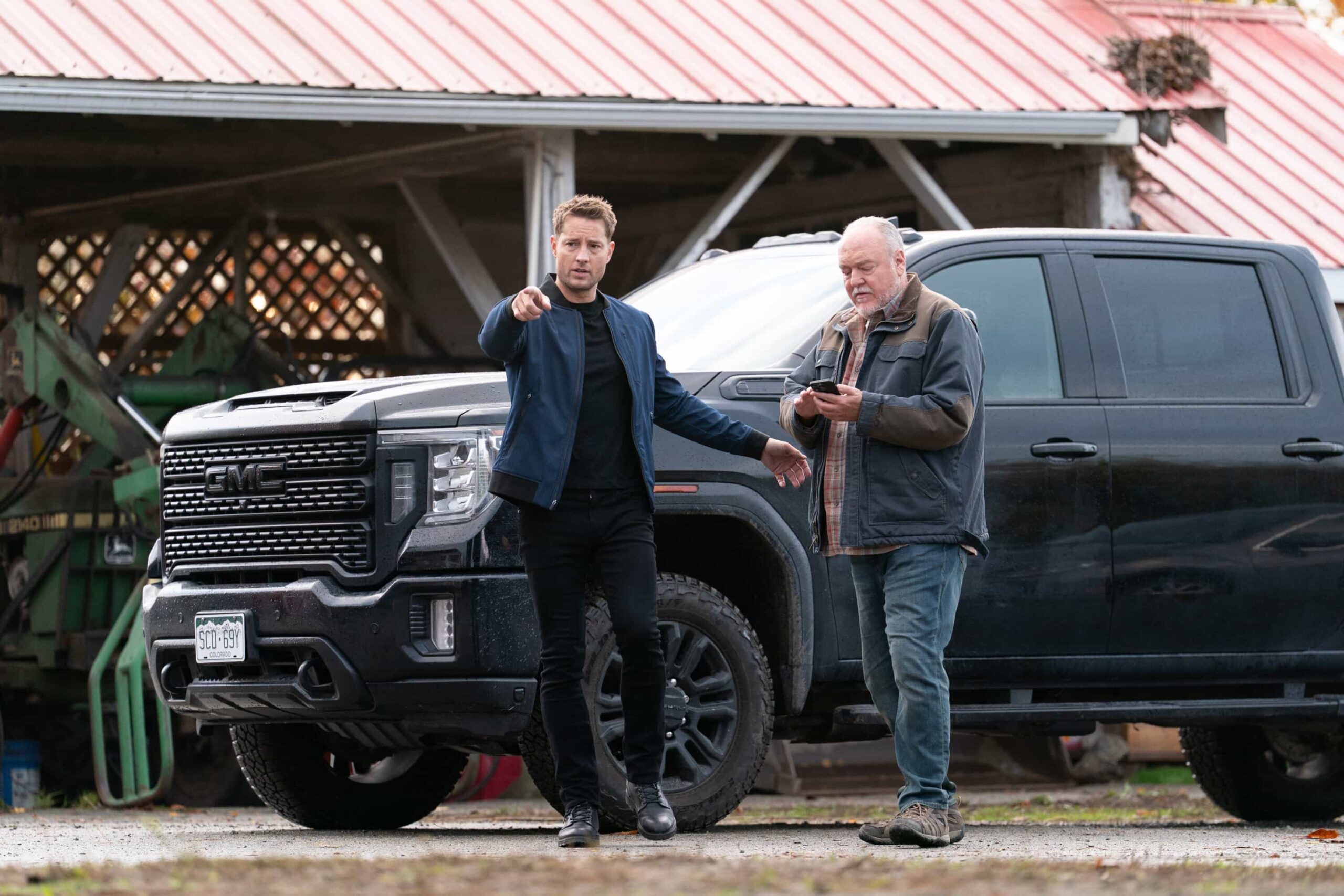 “Good Trouble” – When Colter’s old friend Keaton asks for help finding his former partner, they uncover a trail of bodies and a conspiracy that runs deeper than they could’ve imagined, Sunday, Dec. 14 (8:30-9:30 PM, ET/8:00-9:00 PM, PT). Pictured: Justin Hartley as Colter Shaw and Brent Sexton as Keaton. Photo: Darko Sikman/CBS ©2025 CBS Broadcasting, Inc. All Rights Reserved.