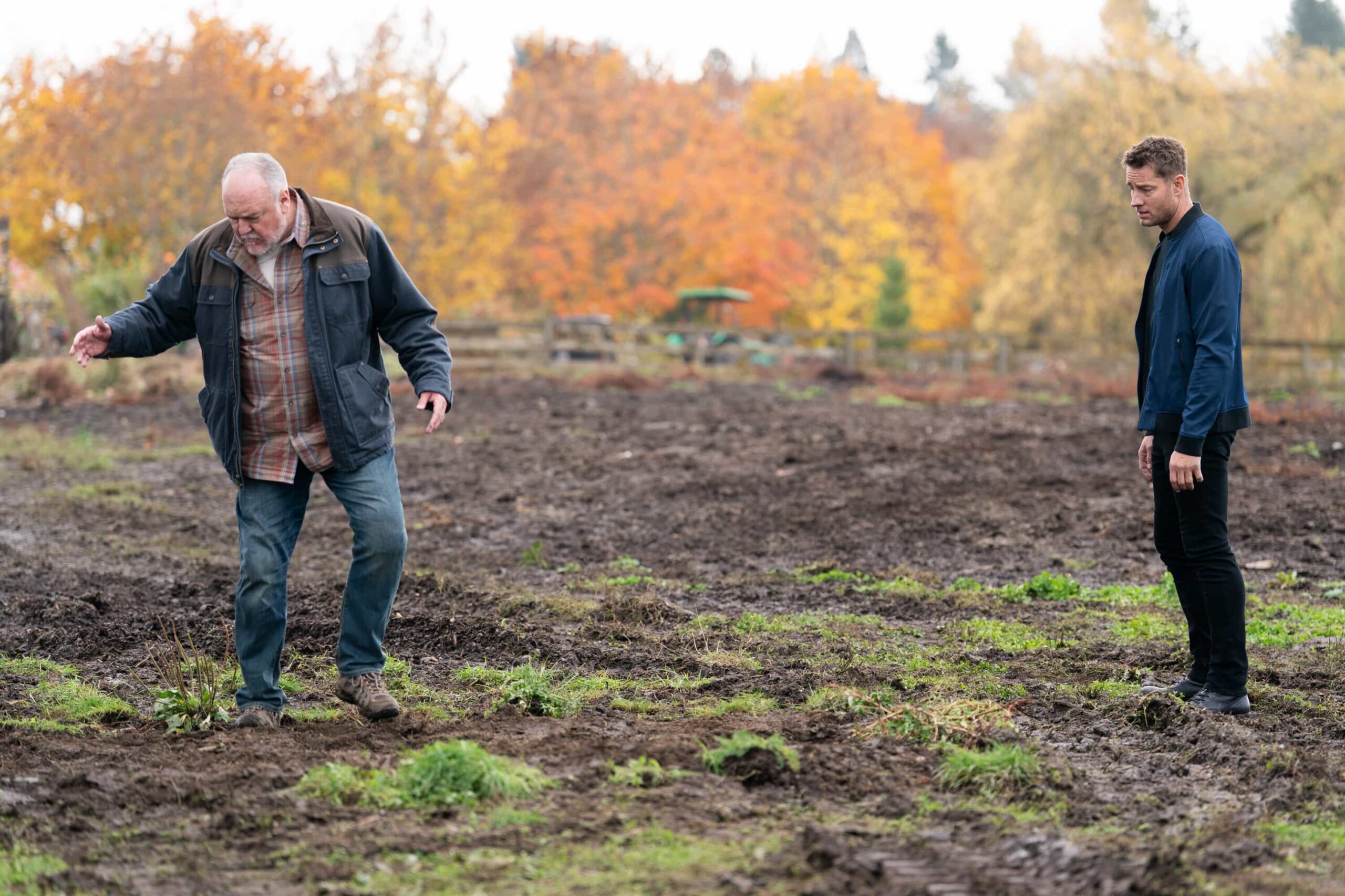 “Good Trouble” – When Colter’s old friend Keaton asks for help finding his former partner, they uncover a trail of bodies and a conspiracy that runs deeper than they could’ve imagined, Sunday, Dec. 14 (8:30-9:30 PM, ET/8:00-9:00 PM, PT). Pictured: Brent Sexton as Keaton and Justin Hartley as Colter Shaw. Photo: Darko Sikman/CBS ©2025 CBS Broadcasting, Inc. All Rights Reserved.