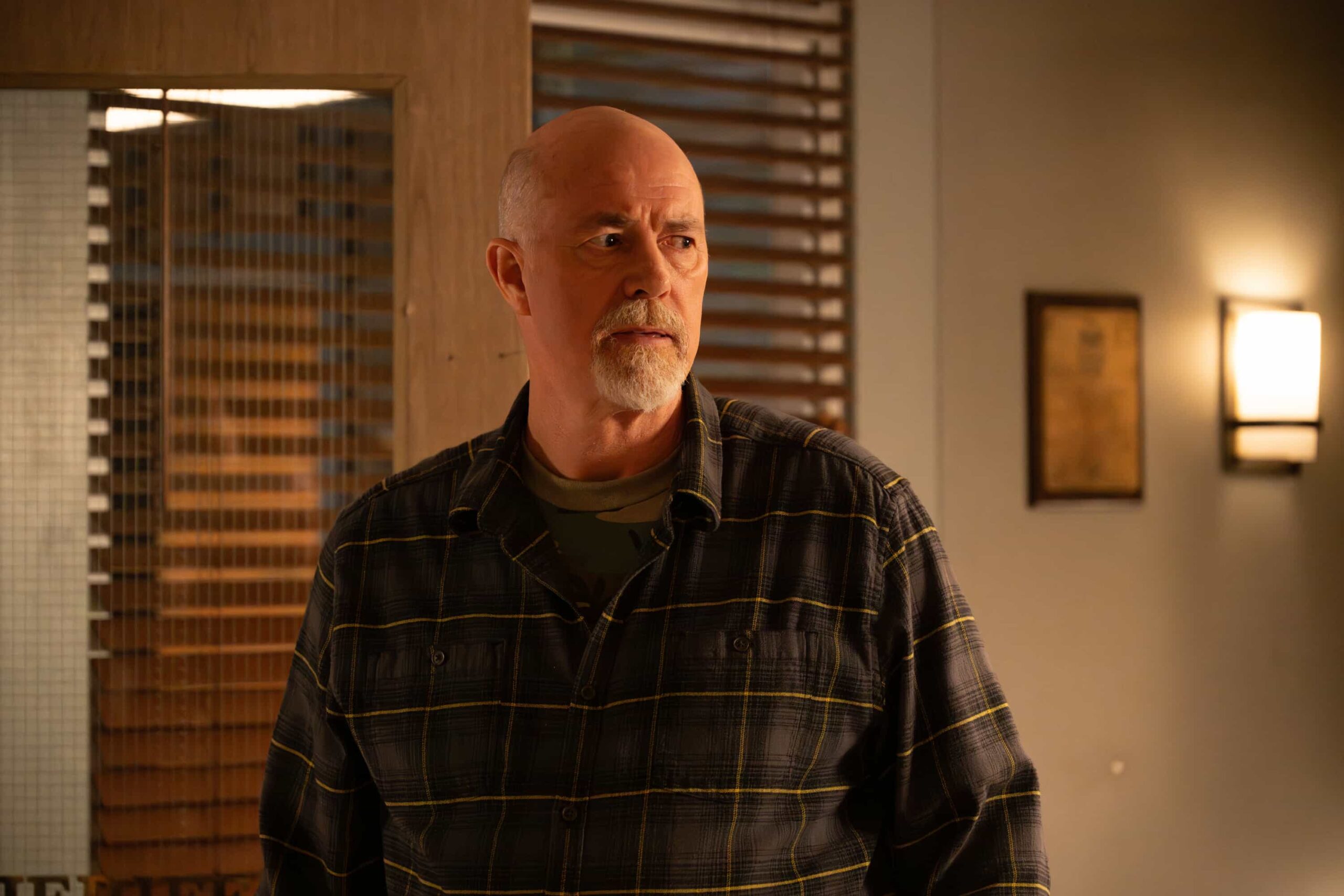 Sheriff Country Season 1 Episode 9 “Crucible, Part 1” – After a father and son flee a secluded ranch run by one of Edgewater’s most power families, Mickey investigates disturbing allegations of abuse and uncovers dangerous secrets, which leads to a tense standoff and confrontation, on SHERIFF COUNTRY, Friday, Dec. 19 (8:00-9:00 PM, ET/PT). Pictured: Michael Gaston as Enoch Barlow. Photo: Christos Kalohoridis/CBS ©2025 CBS Broadcasting, Inc. All Rights Reserved.