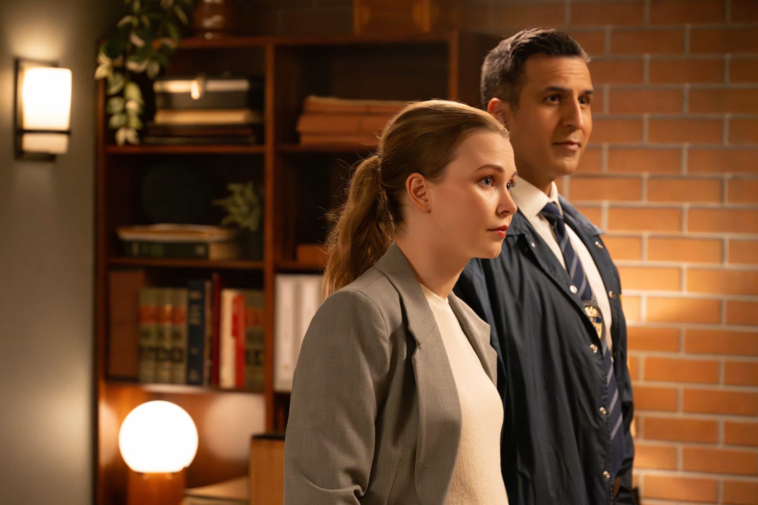 “Crucible, Part 1” – After a father and son flee a secluded ranch run by one of Edgewater’s most power families, Mickey investigates disturbing allegations of abuse and uncovers dangerous secrets, which leads to a tense standoff and confrontation, on SHERIFF COUNTRY, Friday, Dec. 19 (8:00-9:00 PM, ET/PT). Pictured: Natalie Jane as T.A. Mary Buckner and Saad Siddiqui as S.A. Don Kavanaugh. Photo: Christos Kalohoridis/CBS ©2025 CBS Broadcasting, Inc. All Rights Reserved.