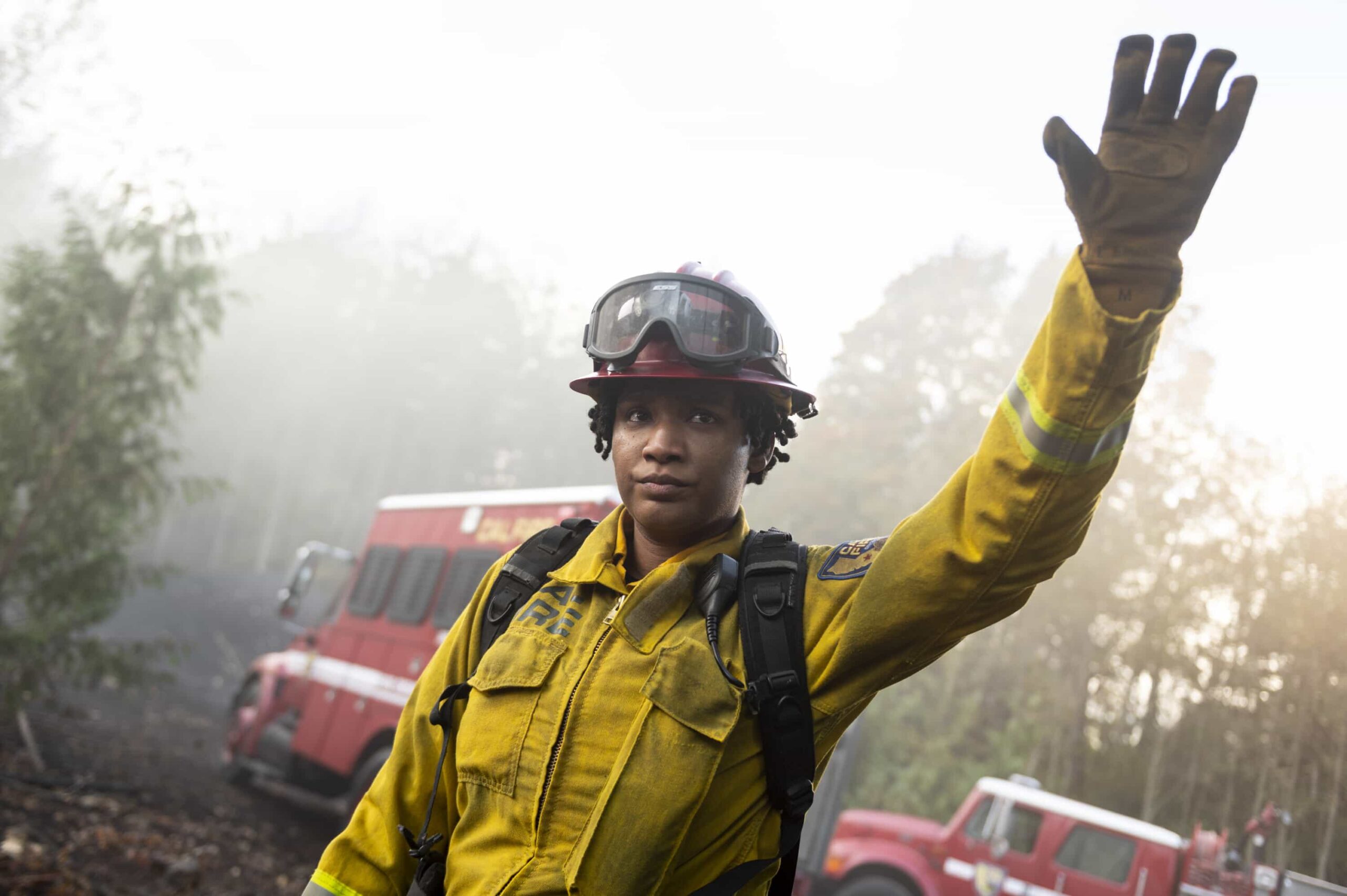Fire Country Season 4 Episode 9 photo “Who Owns the Dirt” – When a red flag warning sets the stage for a volatile day, a turf war between Station 42 and neighboring Drake County comes to a head, on FIRE COUNTRY, Friday, Dec. 19 (9:00-10:00 PM, ET/PT). Pictured: Jules Latimer as Eve Edwards. Photo: Sergei Bachlakov/CBS ©2025 CBS Broadcasting, Inc. All Rights Reserved.
