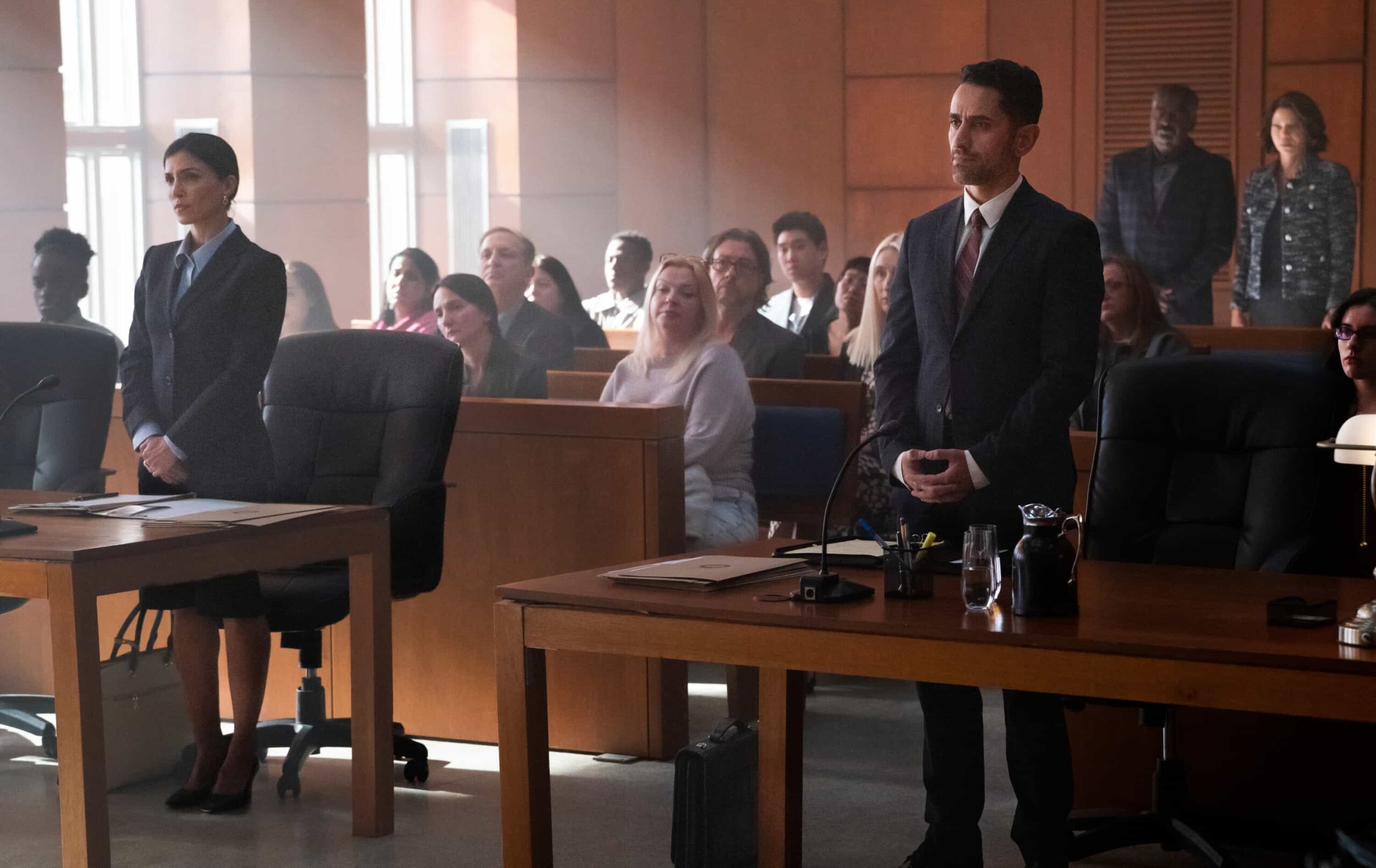 “Collateral Damage” – Mae faces public and family backlash over the consequences of her past decisions, while Sarah struggles with guilt that pushes her to take risks in pursuit of justice. At the same time, Lena and Danny dive into a tense homicide case, and Jonah’s anger over his father’s death threatens to unravel fragile family ties, on the CBS Original series BOSTON BLUE, Friday, Dec. 19    Pictured (L-R): Naznenn Contractor as Ada Nadra Ali, Ali Momen as Julien Singelton, Ernie Hudson as Reverend Edwin Peters and Gloria Reuben as Mae Silver-Peters  Photo: Michael Gibson/CBS ©2025 CBS Broadcasting, Inc. All Rights Reserved.