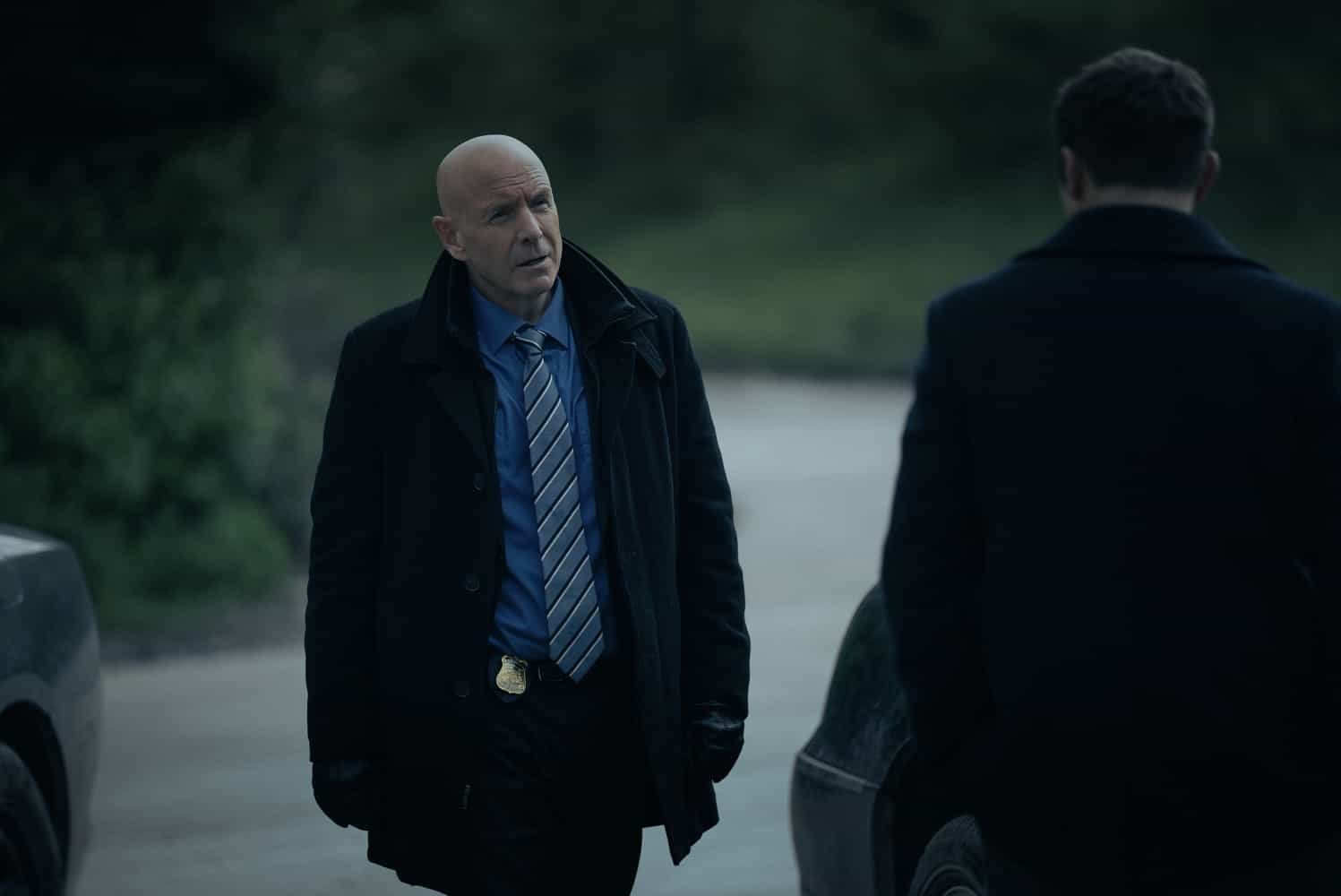 Mayor of Kingstown season 4 episode 10 - Hugh Dillon as Ian and Jeremy Renner as Mike McLusky in Mayor of Kingstown episode 10, season 4, streaming on Paramount+, 2025. Credit: Jeremy Parsons/Paramount+