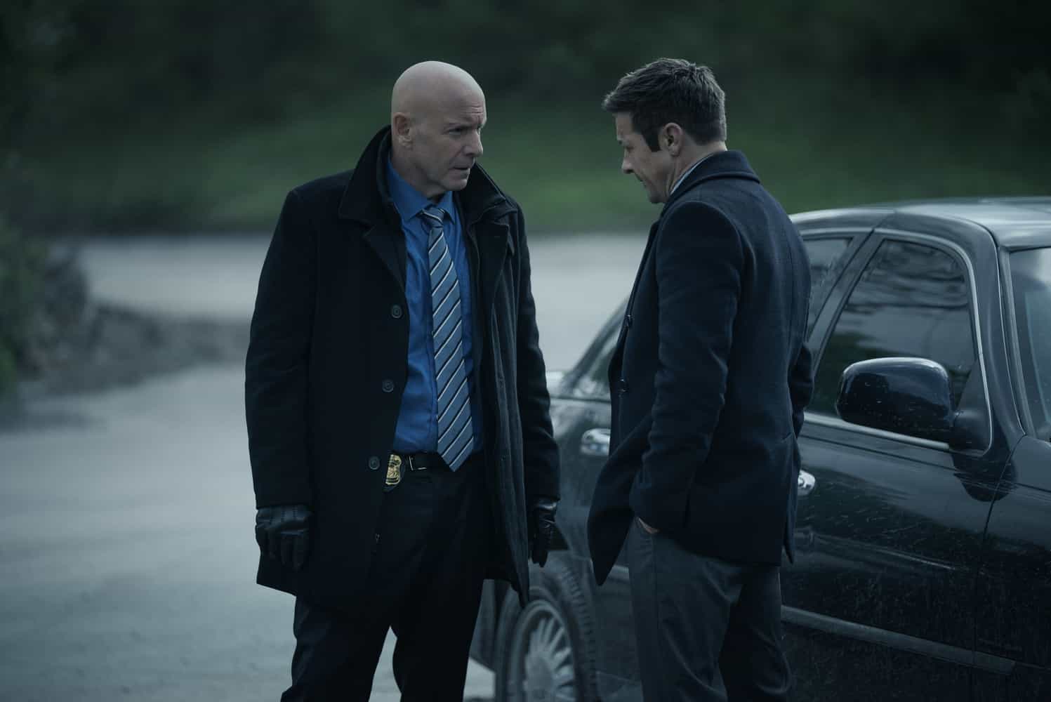 Mayor of Kingstown season 4 episode 10 - Hugh Dillon as Ian and Jeremy Renner as Mike McLusky in Mayor of Kingstown episode 10, season 4, streaming on Paramount+, 2025. Credit: Jeremy Parsons/Paramount+