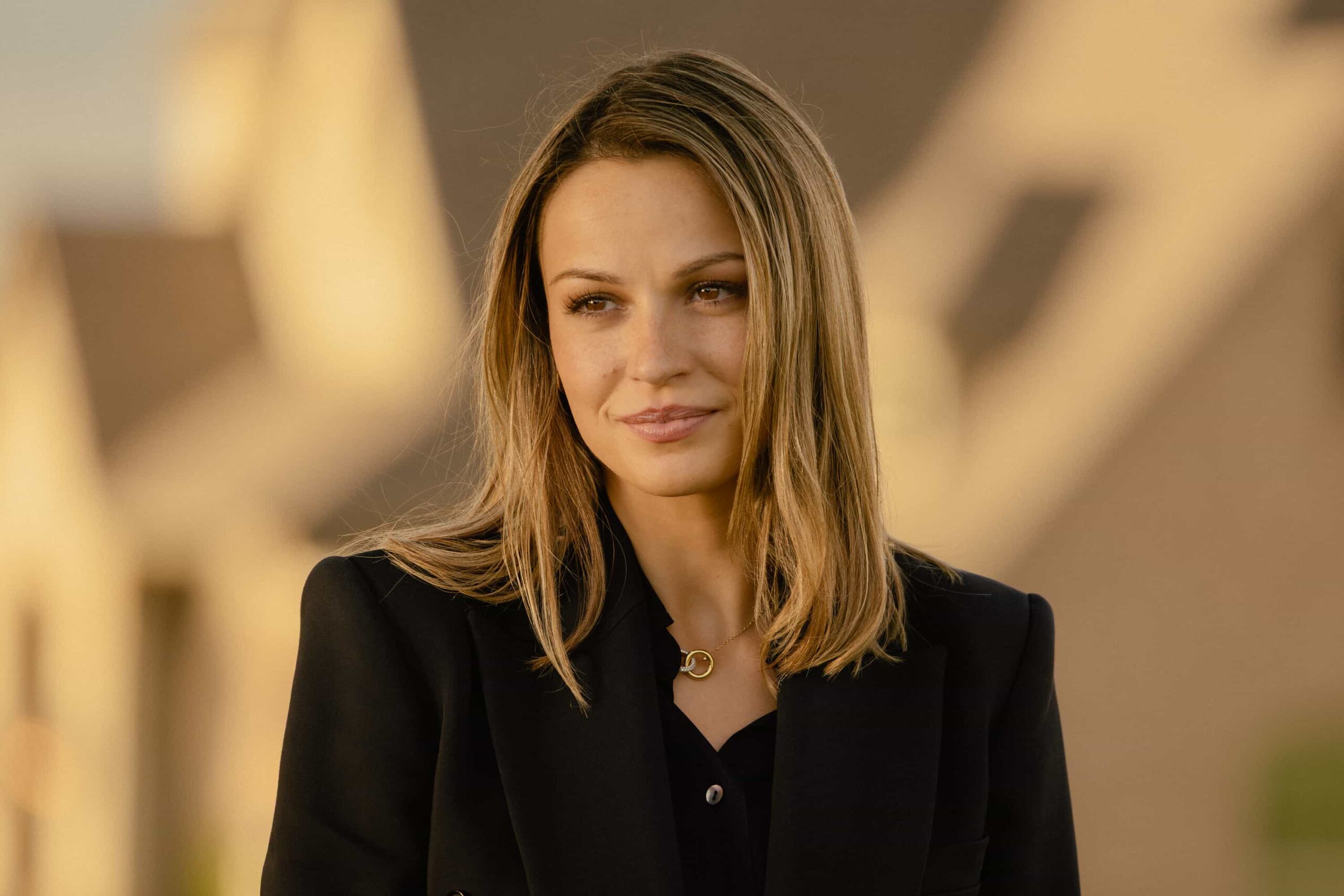 Kayla Wallace as Rebecca in Landman episode 7, season 2, streaming on Paramount+. Photo Credit: Emerson Miller/Paramount+