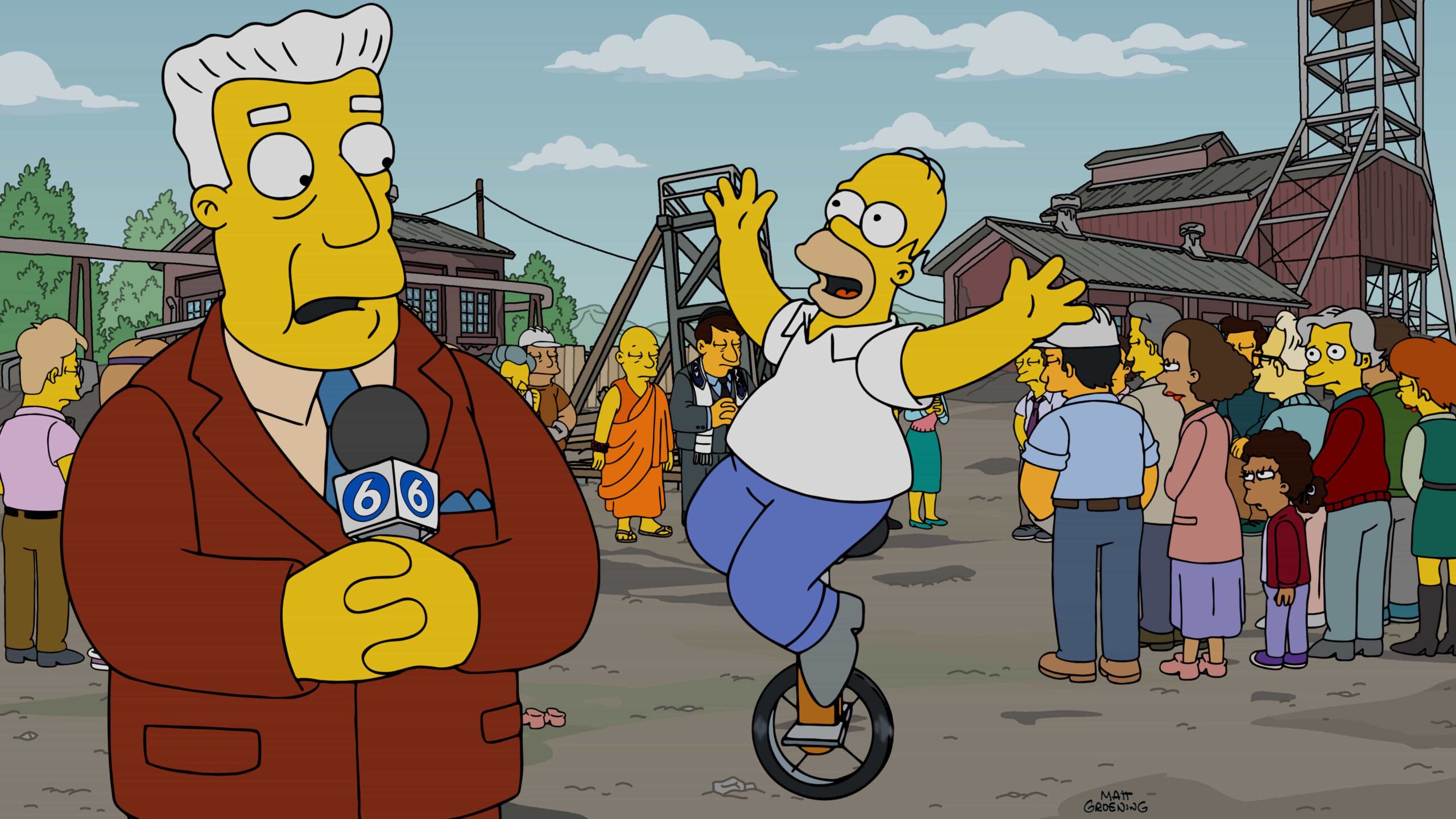 The Simpsons season 37 episode 13 still : Homer's enthusiasm skills land him a job at a secretive company with a mind-altering agenda in the "Seperance" episode of THE SIMPSONS airing Sunday, Jan. 4 (8:00-8:30 PM ET/PT) on FOX. THE SIMPSONS © 2026 by 20th Television.