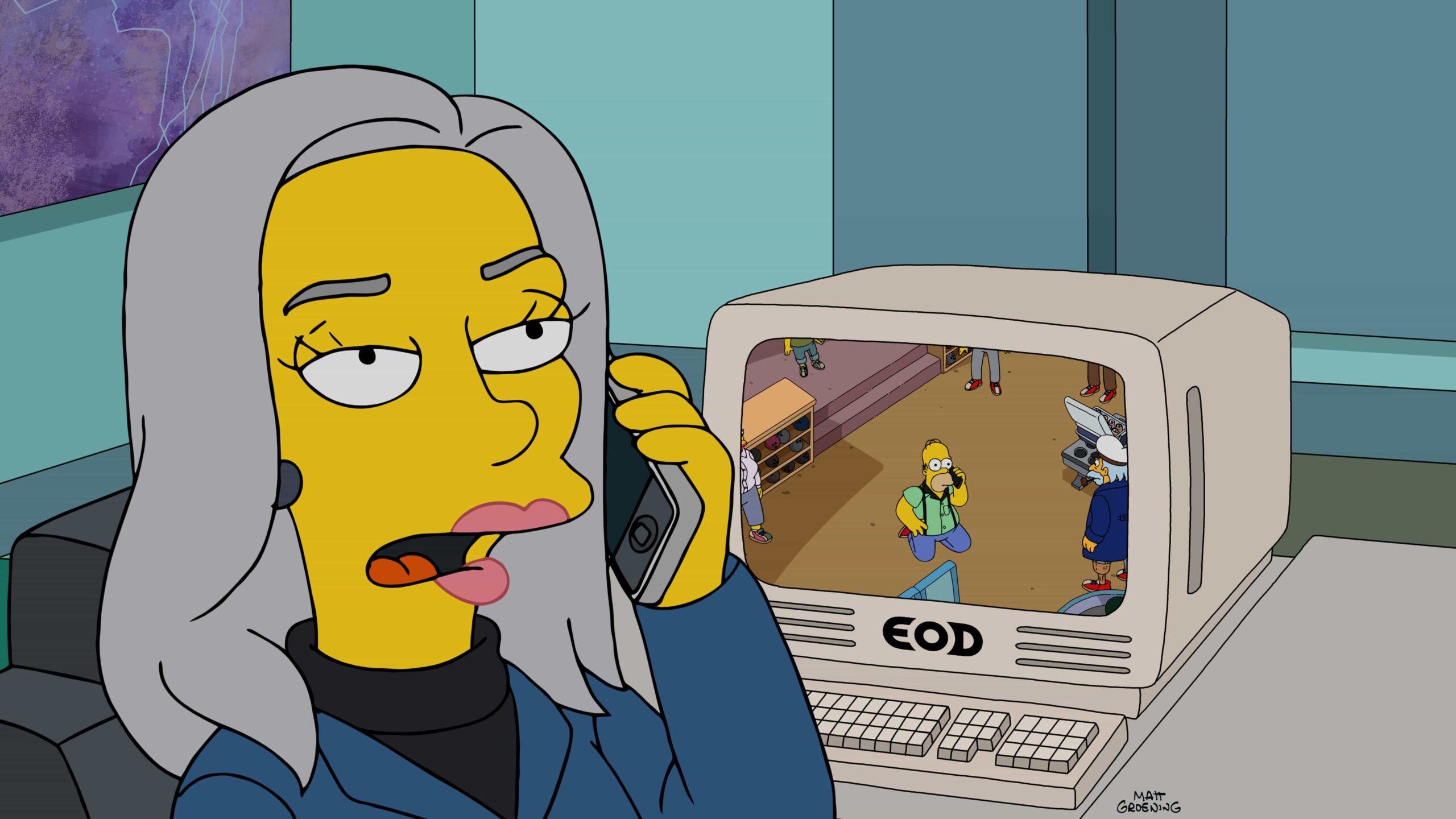 The Simpsons season 37 episode 13 photo : Homer's enthusiasm skills land him a job at a secretive company with a mind-altering agenda in the "Seperance" episode of THE SIMPSONS airing Sunday, Jan. 4 (8:00-8:30 PM ET/PT) on FOX. THE SIMPSONS © 2026 by 20th Television.