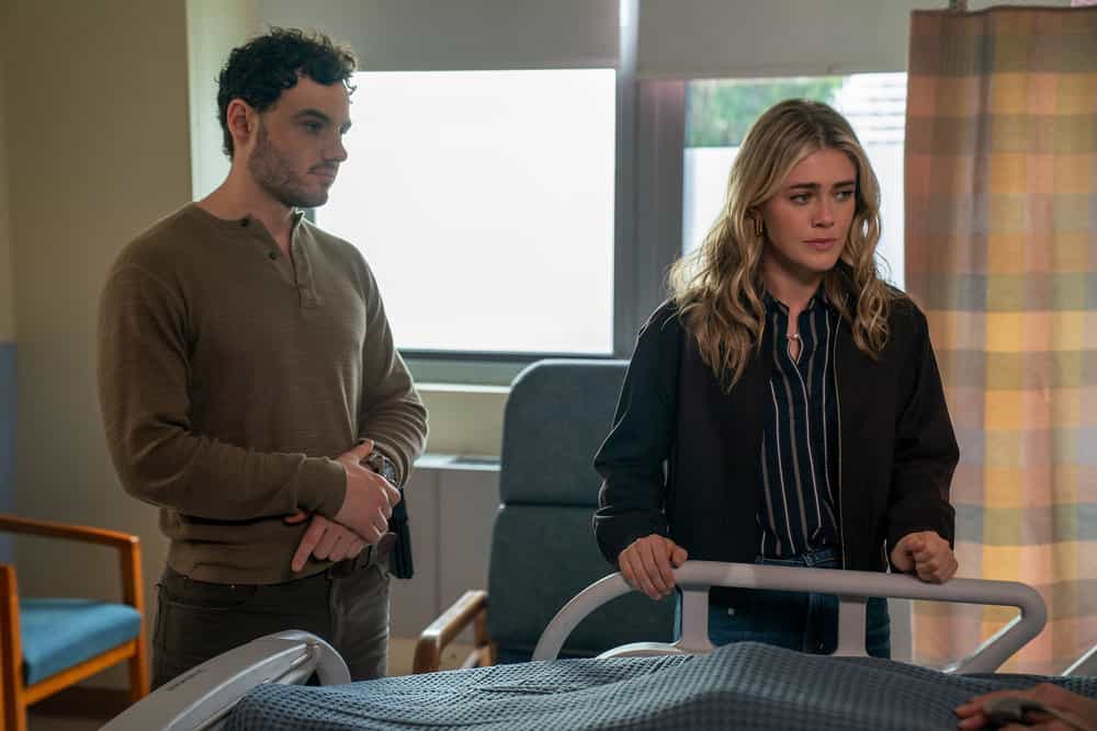 THE HUNTING PARTY -- "Ron Simms" Episode 201 -- Pictured: (l-r) Josh McKenzie as Shane Florence, Melissa Roxburgh as Rebecca Henderson -- (Photo by: Ralph Bavaro/NBC)