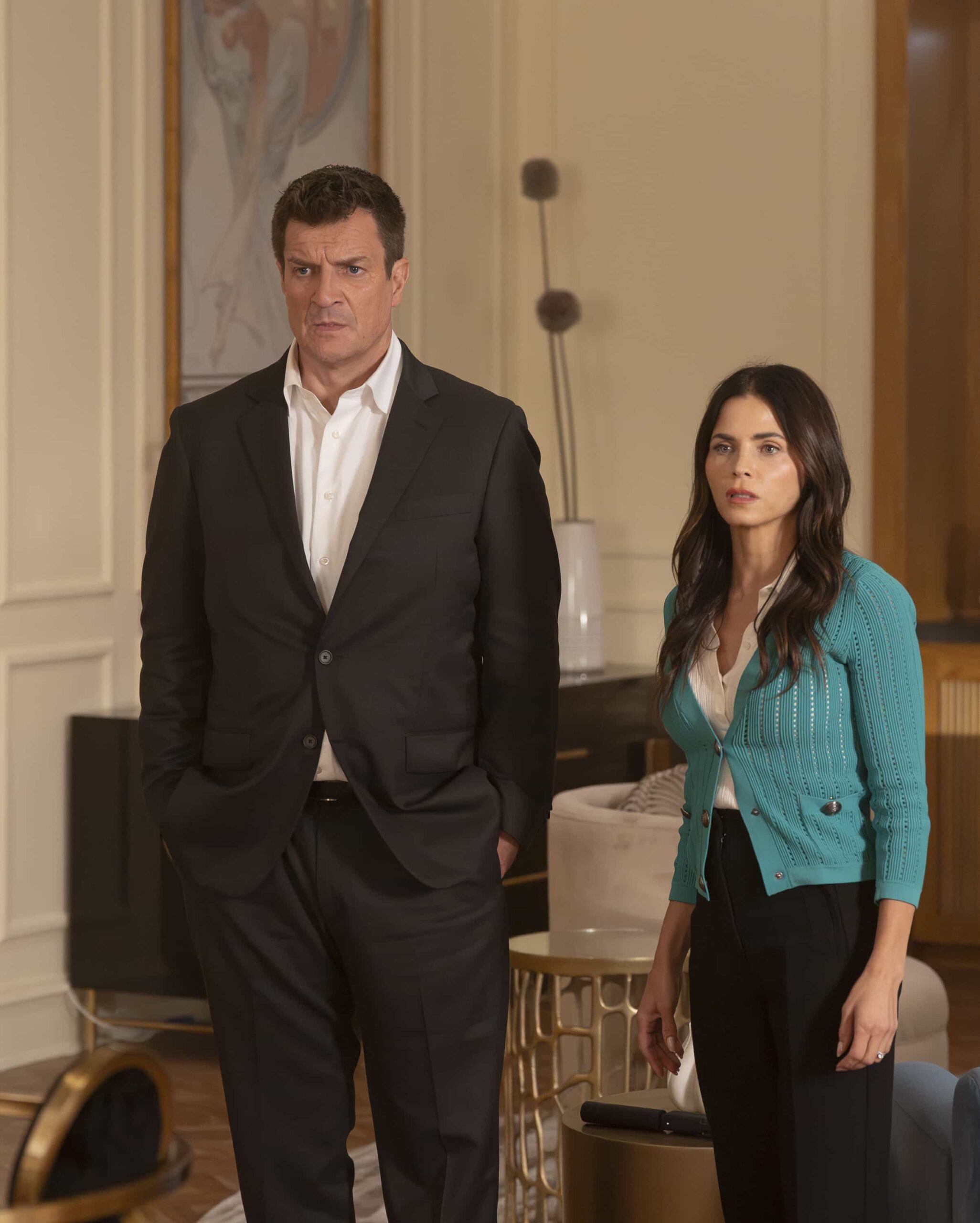 The Rookie Season 8 Episode 1 Photos Launch “Czech Mate” 9 THE ROOKIE - “Czech Mate” - The LAPD, FBI and Interpol work with Monica Stevens in Prague to target high-value terrorists operating within and outside the United States. TUESDAY, JAN. 6 (10:00-11:00 p.m. EST) on ABC. (Disney/Mike Taing)
NATHAN FILLION, JENNA DEWAN