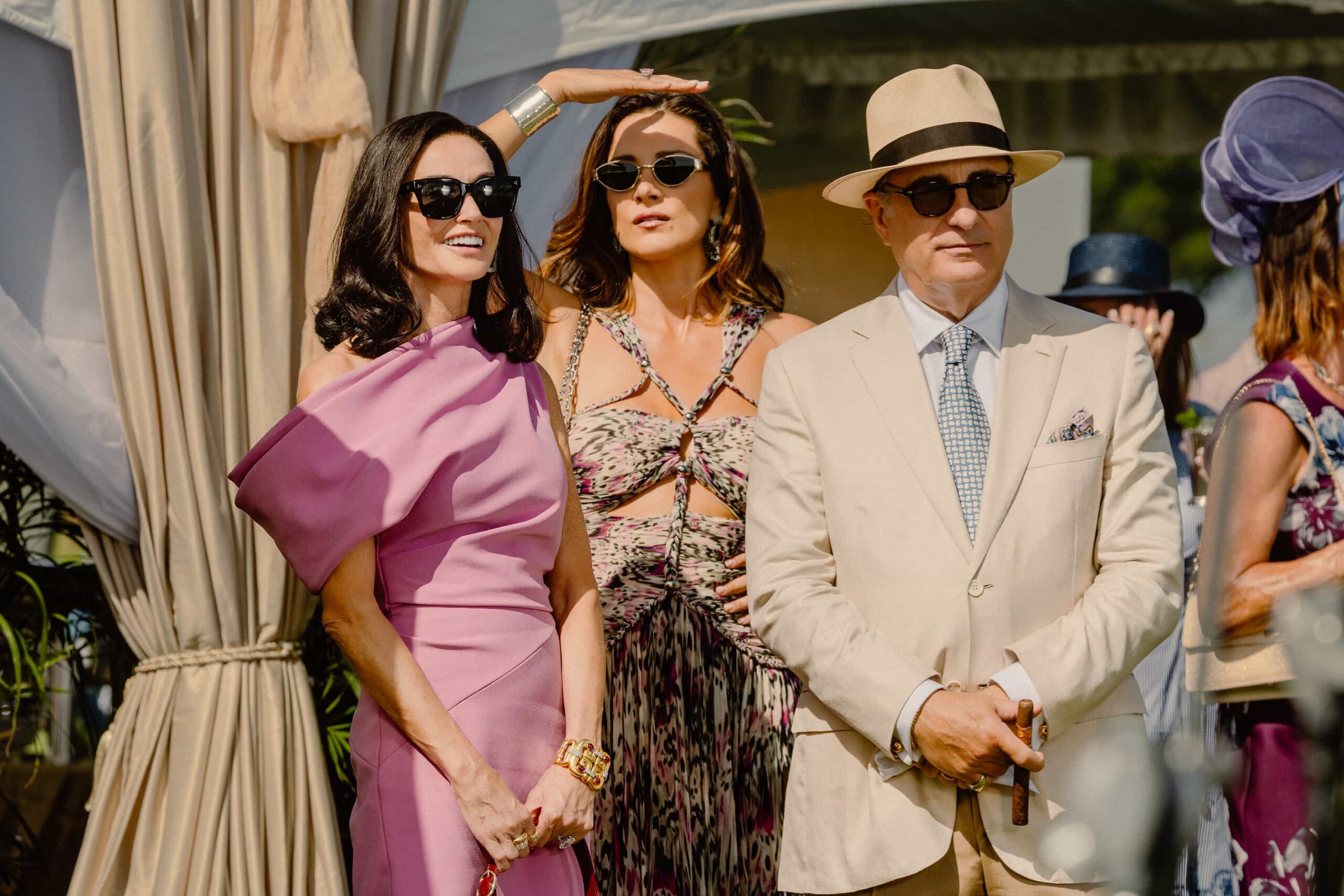 Landman Season 2 Episode 9 Photos Tease Danger and Leadership Tests 15 Demi Moore as Cami, Andy Garcia as Gallino and Stefania Spampinato as Bella in Landman episode 9, season 2, streaming on Paramount+. Photo Credit: Emerson Miller/Paramount+