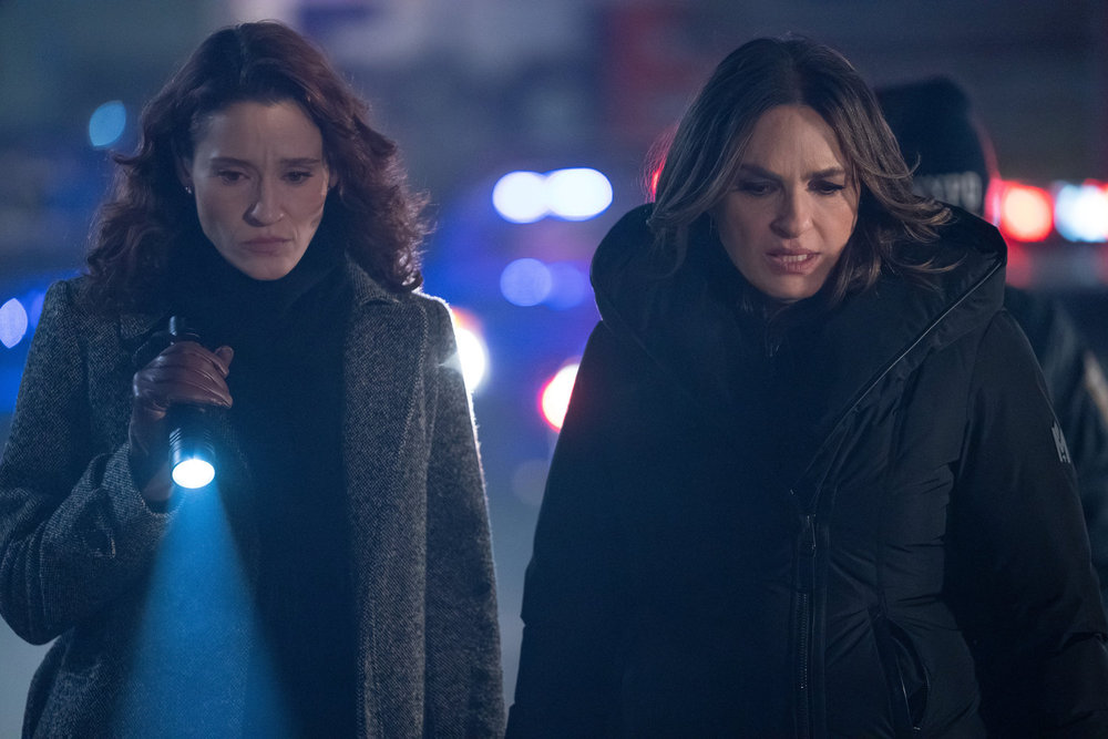 Law & Order SVU season 27 episode 9 -- "Purity" Episode 27012 -- Pictured: (l-r) Norma Kuhling as ADA CJ Jones, Mariska Hargitay as Capt. Olivia Benson -- (Photo by: Ralph Bavaro/NBC)