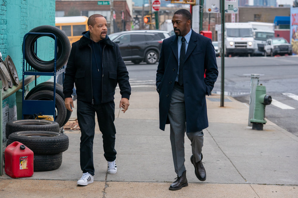 LAW & ORDER: SPECIAL VICTIMS UNIT -- "Purity" Episode 27012 -- Pictured: (l-r) Ice T as Sgt. Odafin "Fin" Tutuola, David Ajala as Det. Theo Walker -- (Photo by: Ralph Bavaro/NBC)
