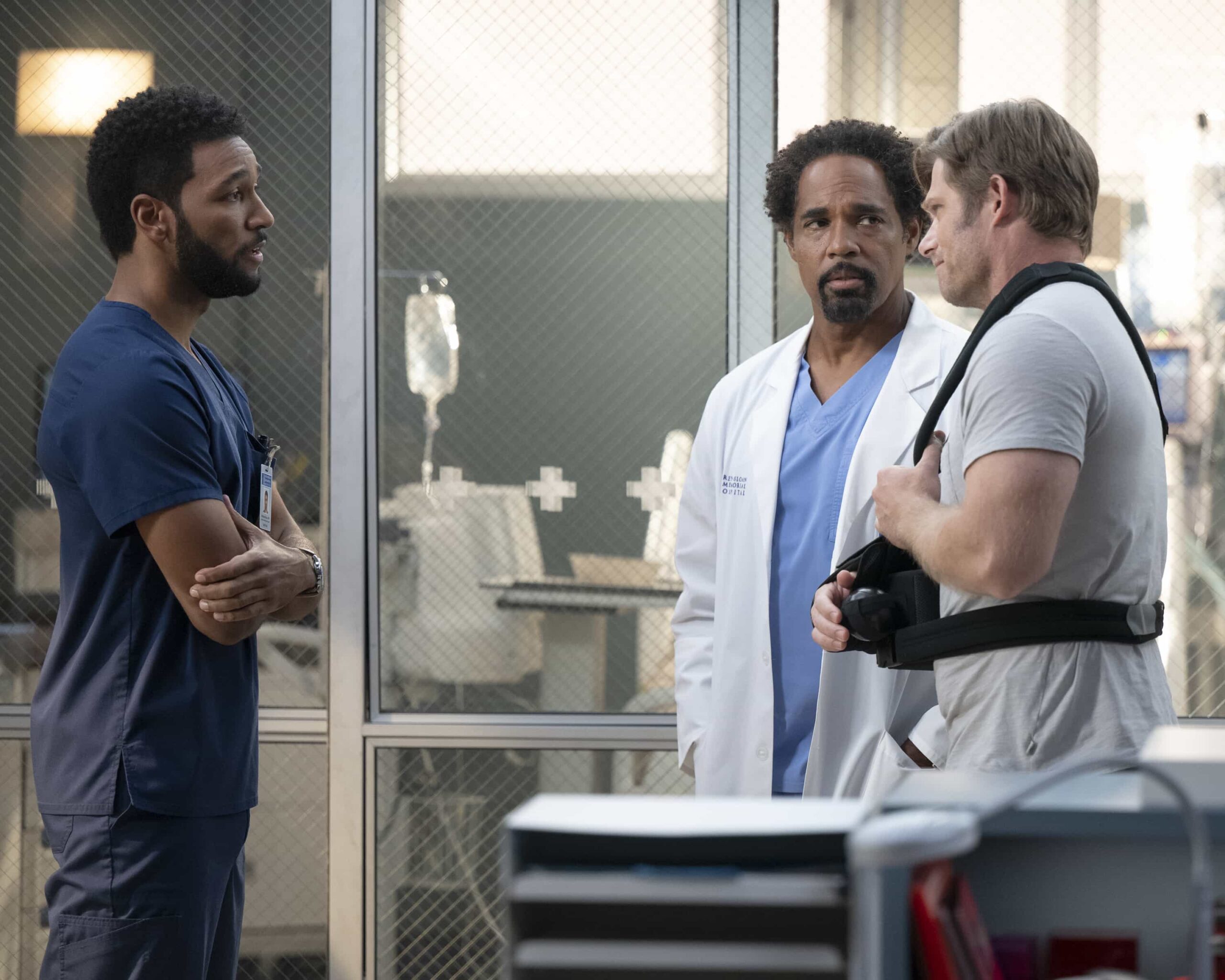 GREY’S ANATOMY - “Skyfall” - Winston and Ben fight to save Jo’s life, while Teddy supports Link. Owen and Jules battle to save a young man, and Lucas forms an unexpected bond with a patient. THURSDAY, JAN. 8 (10:00-11:00 p.m. EST) on ABC. (Disney/Anne Marie Fox) 
ANTHONY HILL, JASON GEORGE, CHRIS CARMACK