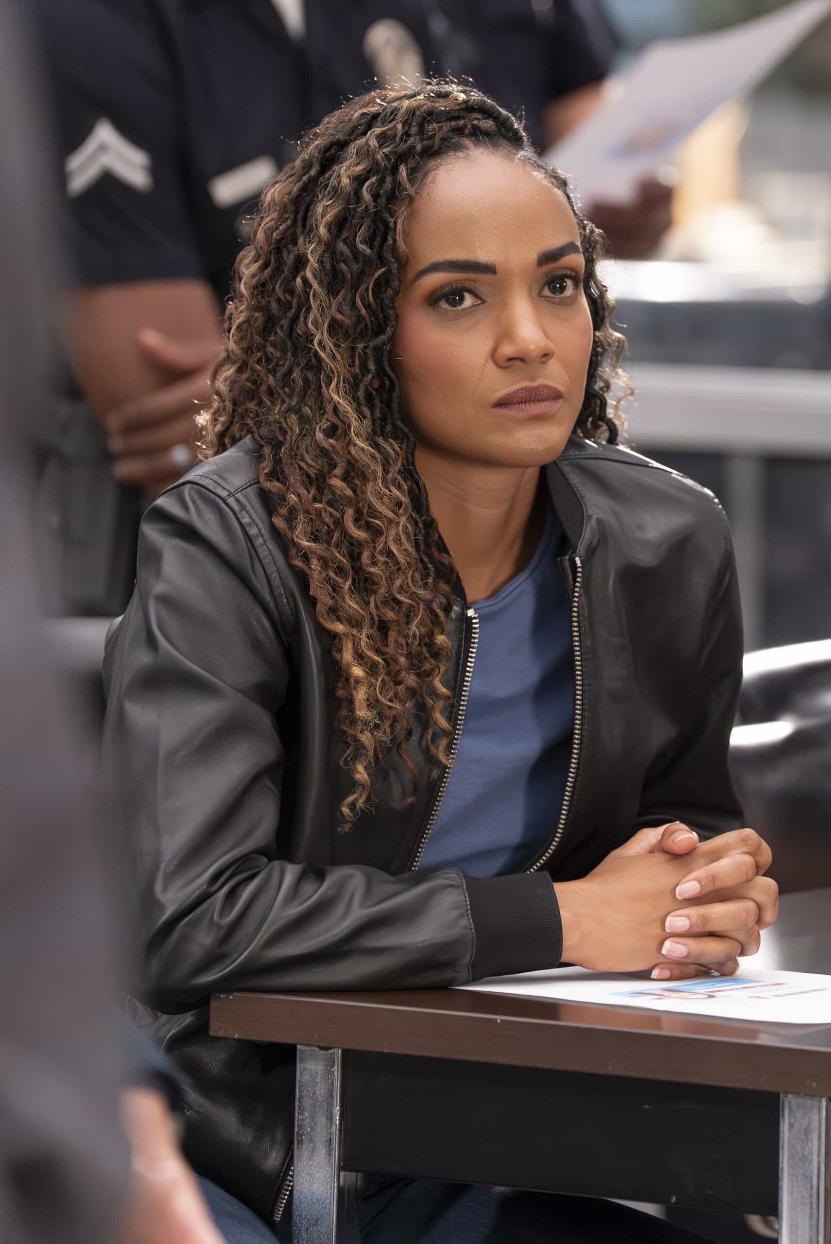 The Rookie season 8 episode 3 promo - “The Red Place” - Nolan makes a quiet arrest, and Lucy and Celina race to rescue a kidnapping victim. Meanwhile, Harper and Lopez help outsmart a killer, and Miles visits a familiar face. TUESDAY, JAN. 20 (10:00-11:00 p.m. EST) on ABC. (Disney/Mike Taing) 
MEKIA COX